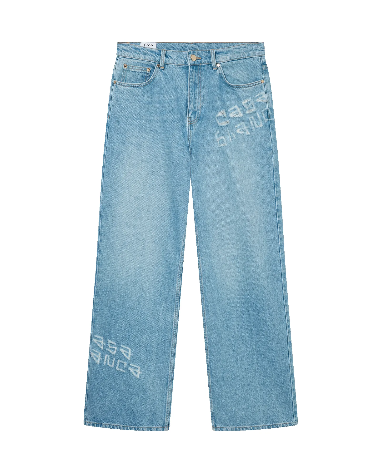 Graffiti Distressed Denim Jeans sold by Casablanca