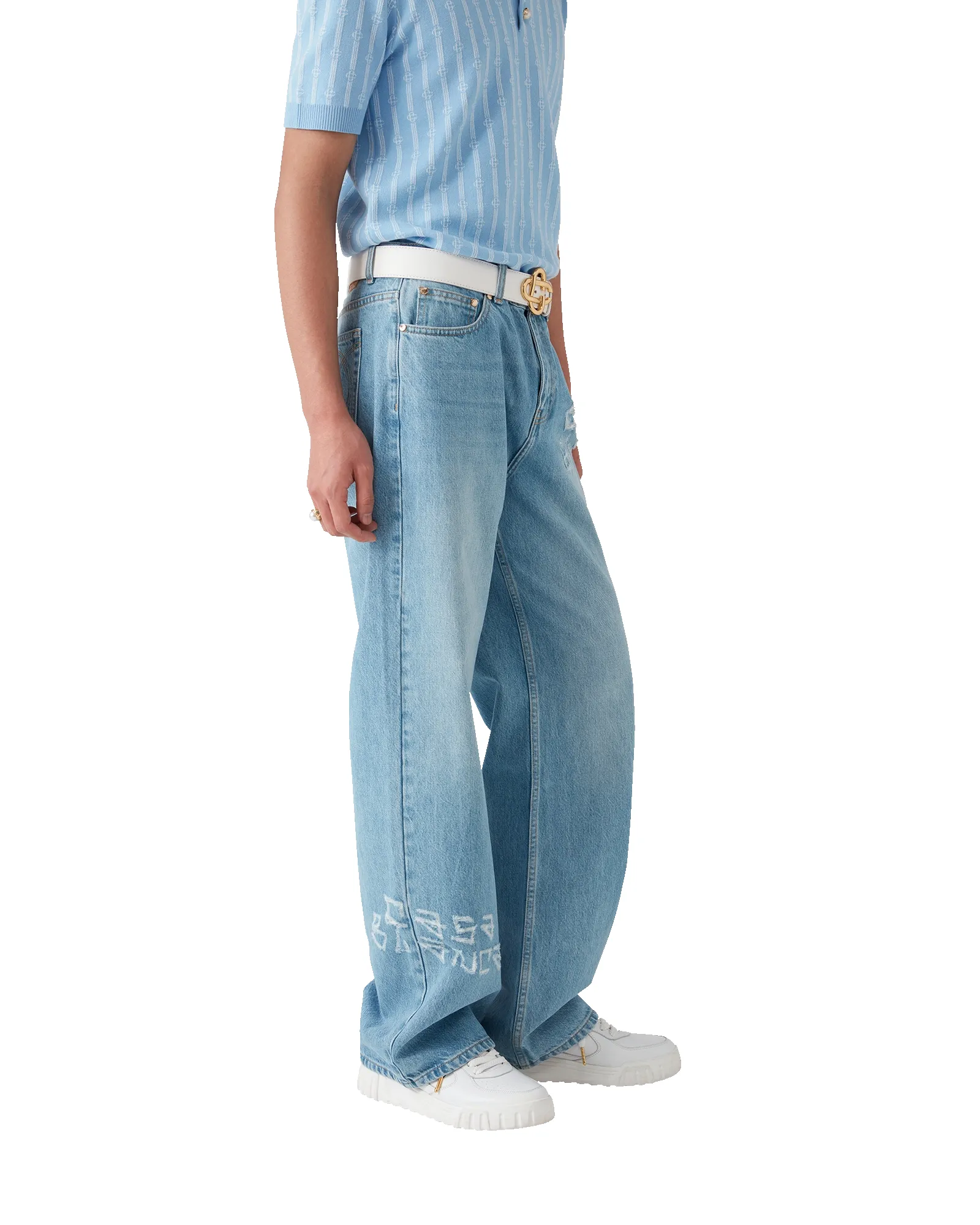 Graffiti Distressed Denim Jeans sold by Casablanca product image thumbnail 4