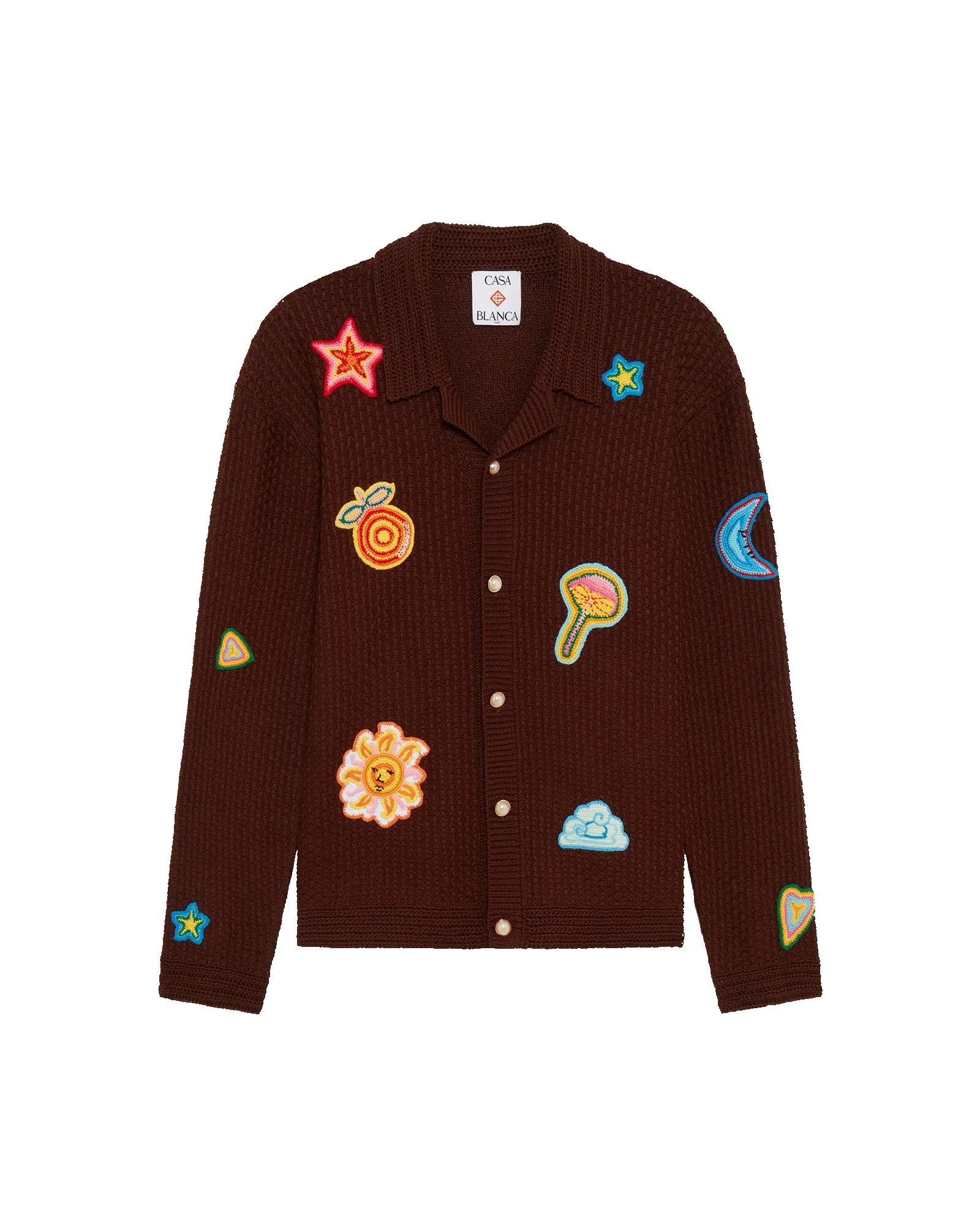 Motif Long Sleeve Crochet Shirt sold by Casablanca