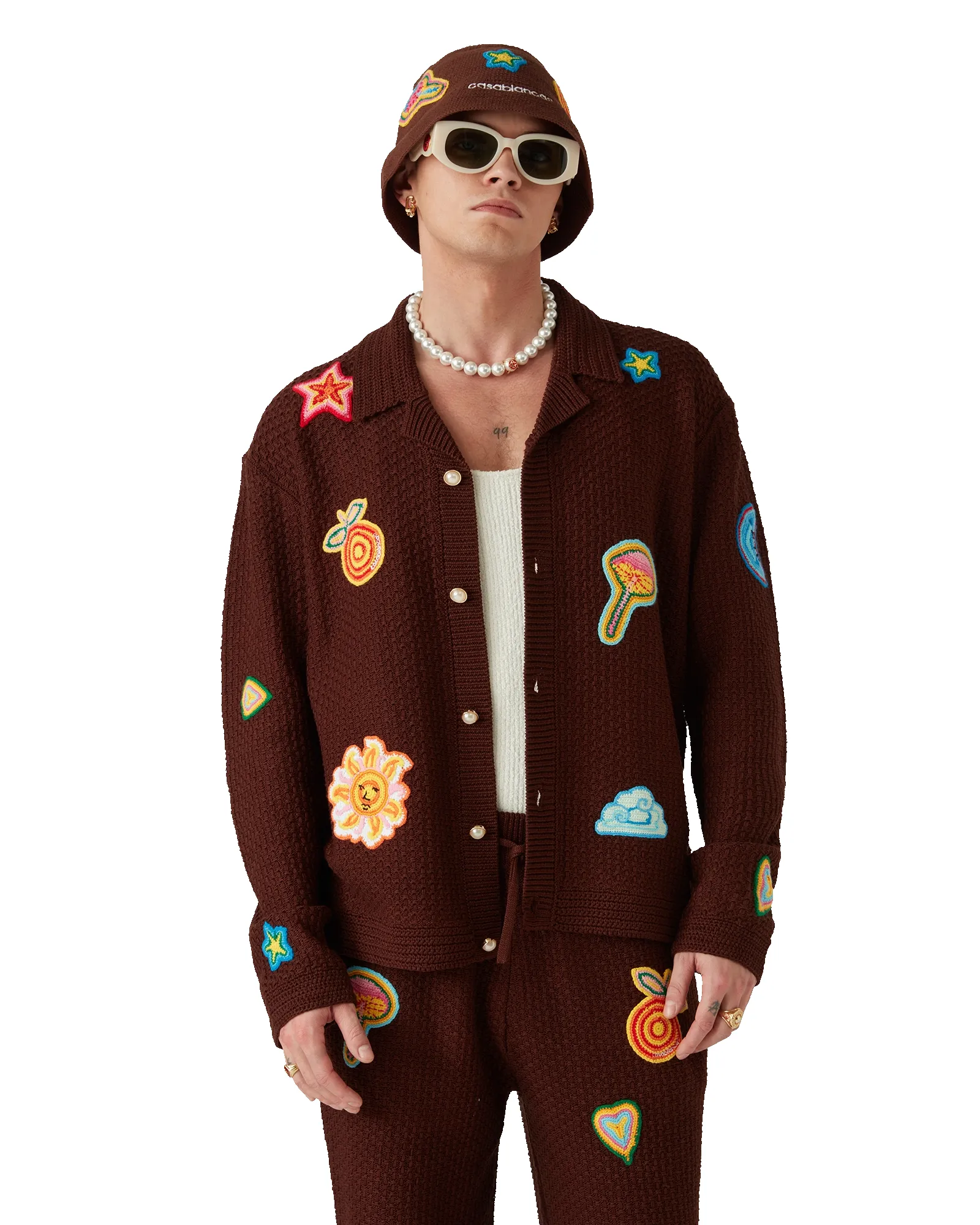 Motif Long Sleeve Crochet Shirt sold by Casablanca product image thumbnail 4