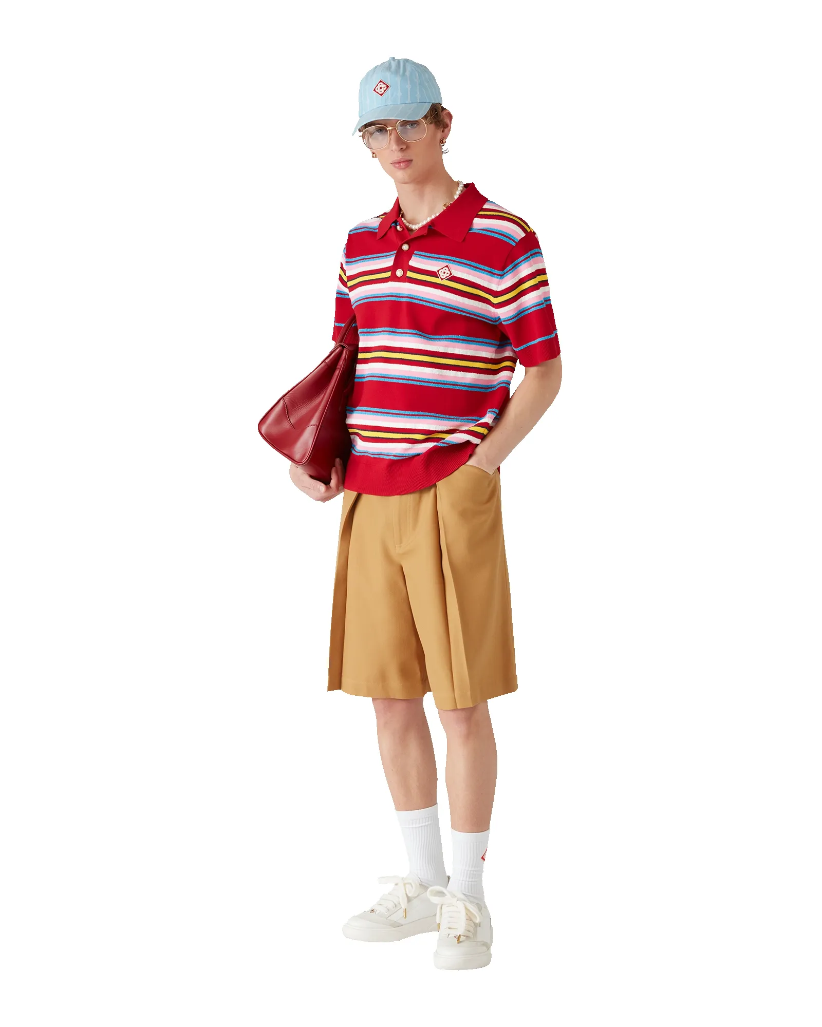 Stripe Oversized Polo Shirt sold by Casablanca product image thumbnail 2