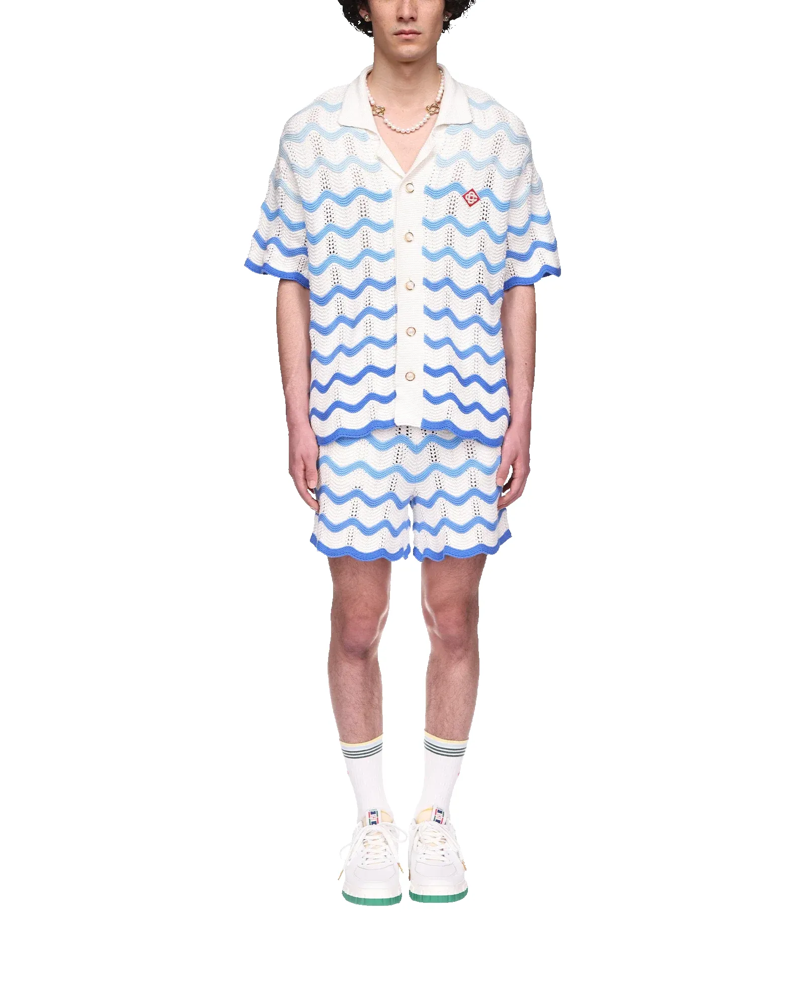 Wavy Gradient Short Sleeve Crochet Shirt sold by Casablanca product image thumbnail 2