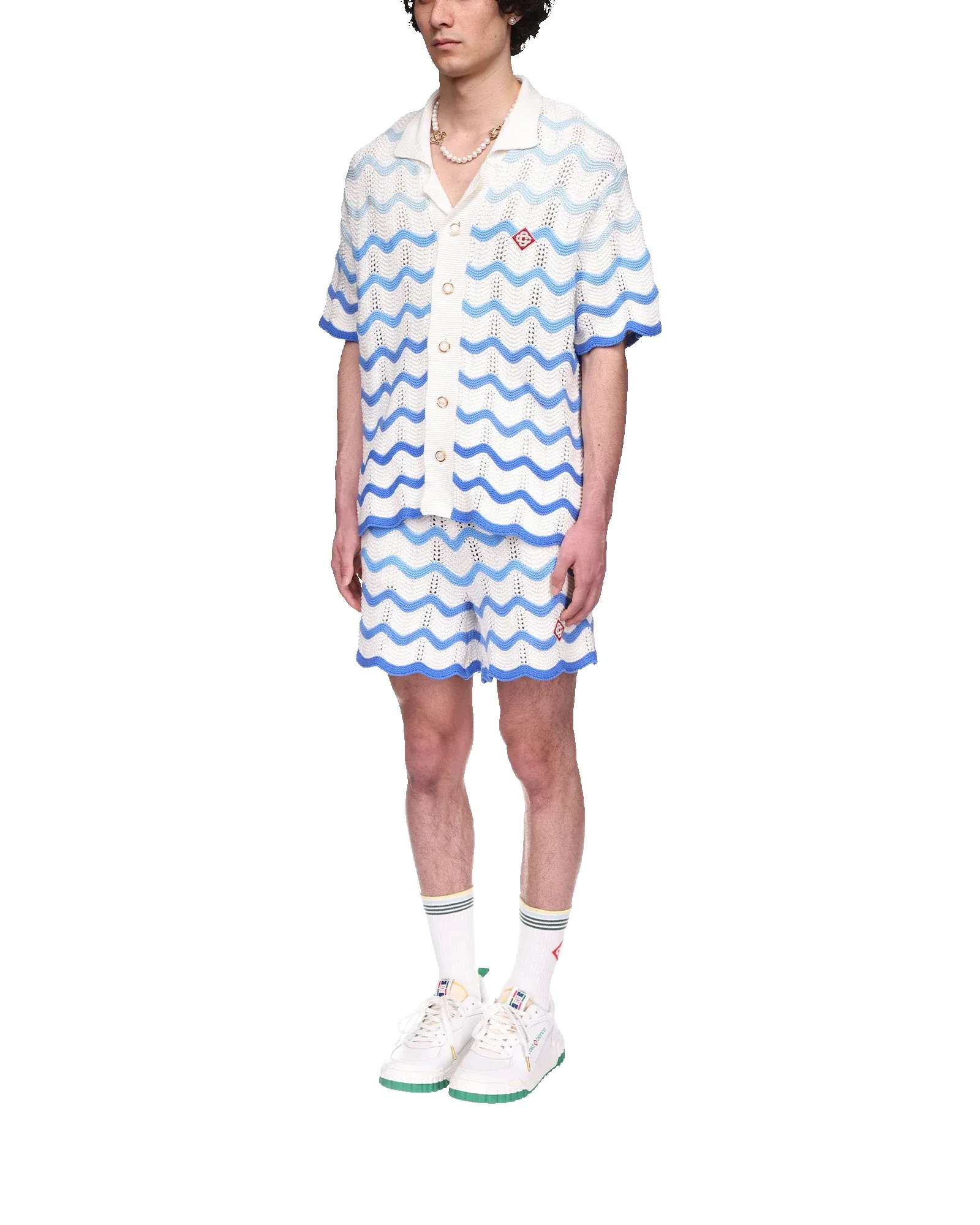 Wavy Gradient Short Sleeve Crochet Shirt sold by Casablanca product image thumbnail 3