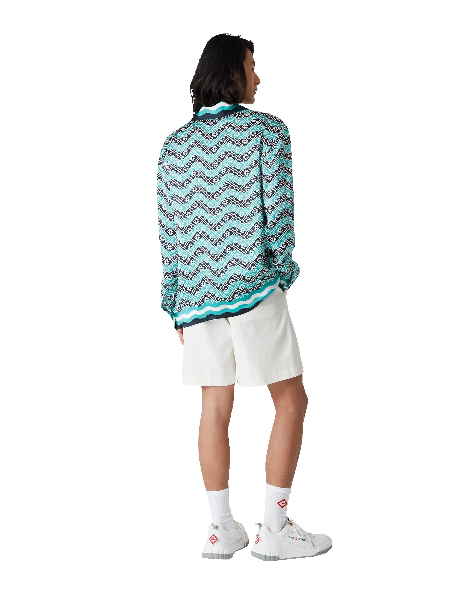 Monogram Wave Long Sleeve Silk Shirt sold by Casablanca product image thumbnail 3