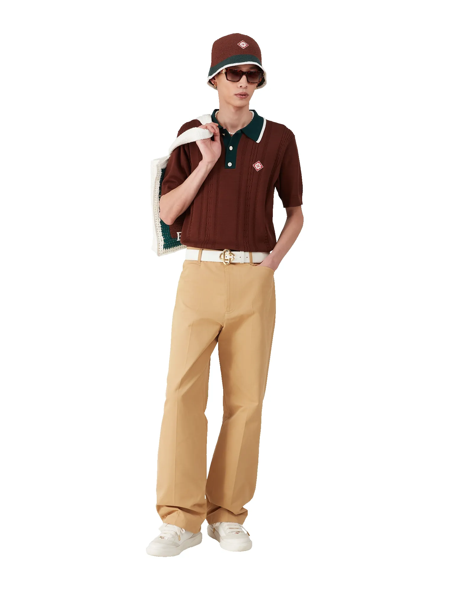 Cable Knit Oversized Polo Shirt sold by Casablanca product image thumbnail 2
