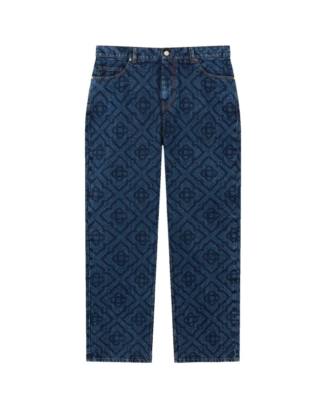Dark Vintage Monogram Jeans made by Casablanca