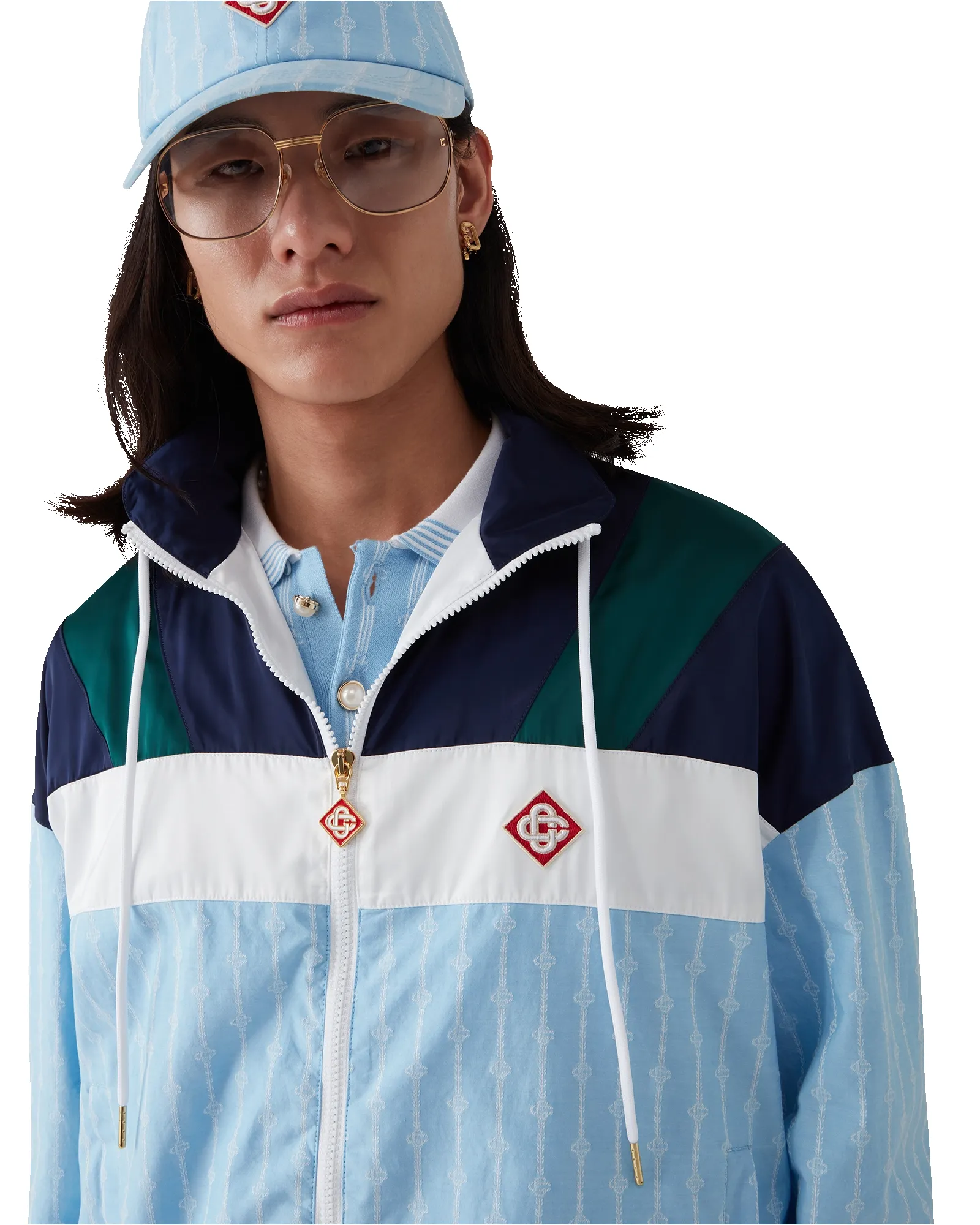 Pinstripe Laurel Track Jacket sold by Casablanca product image thumbnail 5