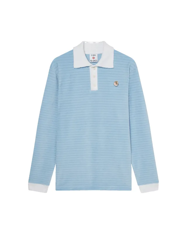 Velour Stripe Polo Shirt sold by Casablanca