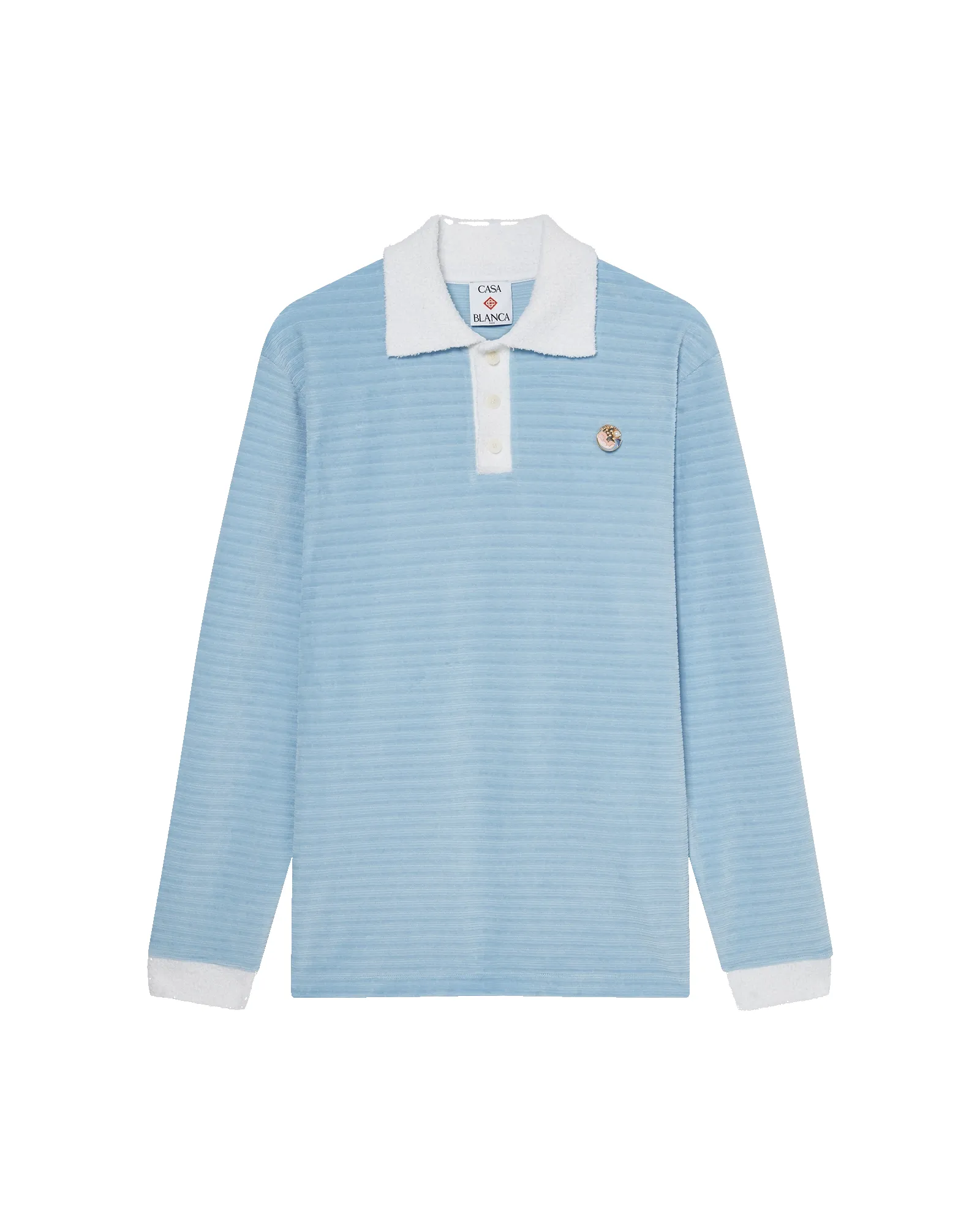 Velour Stripe Polo Shirt sold by Casablanca