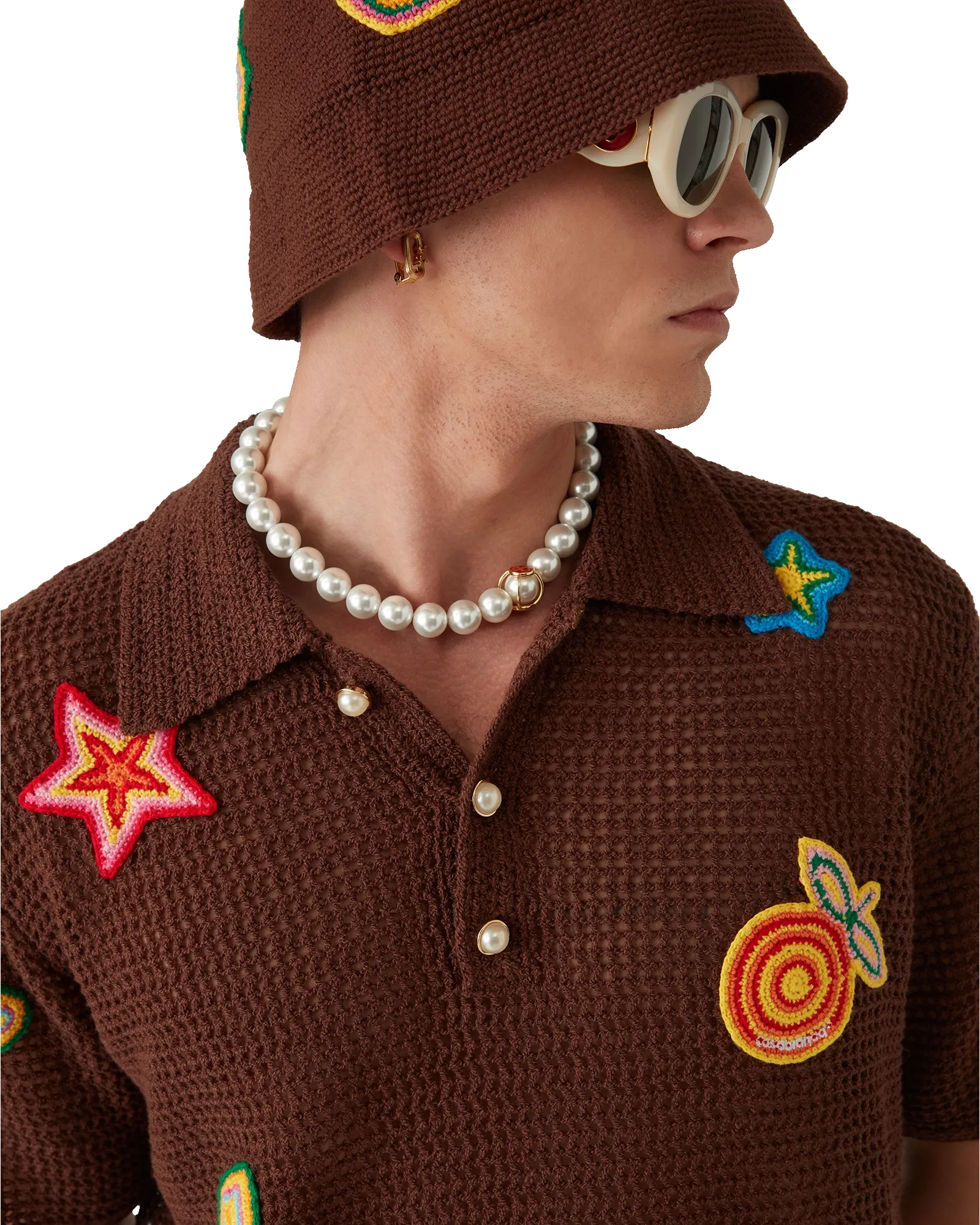 Motif Crochet Polo Shirt sold by Casablanca product image thumbnail 5