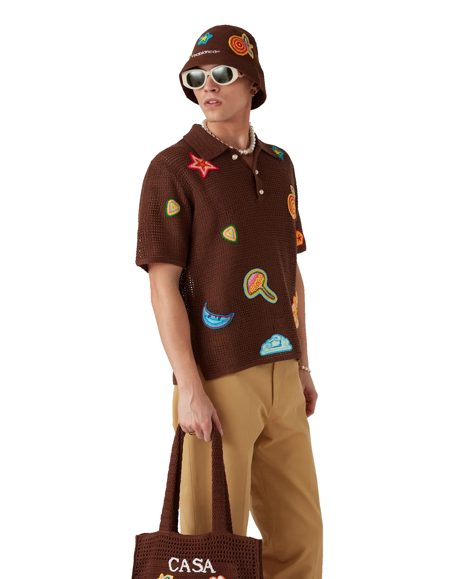 Motif Crochet Polo Shirt sold by Casablanca product image thumbnail 4