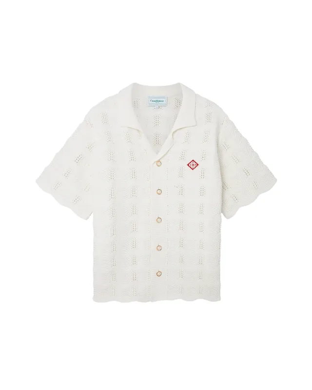 Wavy Short Sleeve Crochet Shirt sold by Casablanca