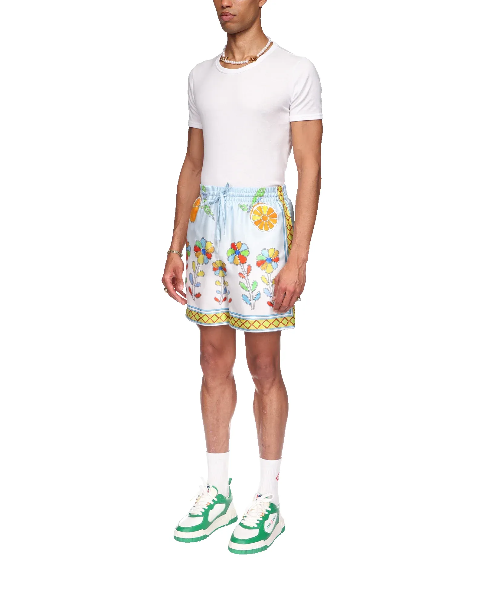 Yoruba Flowers Silk Shorts sold by Casablanca product image thumbnail 3