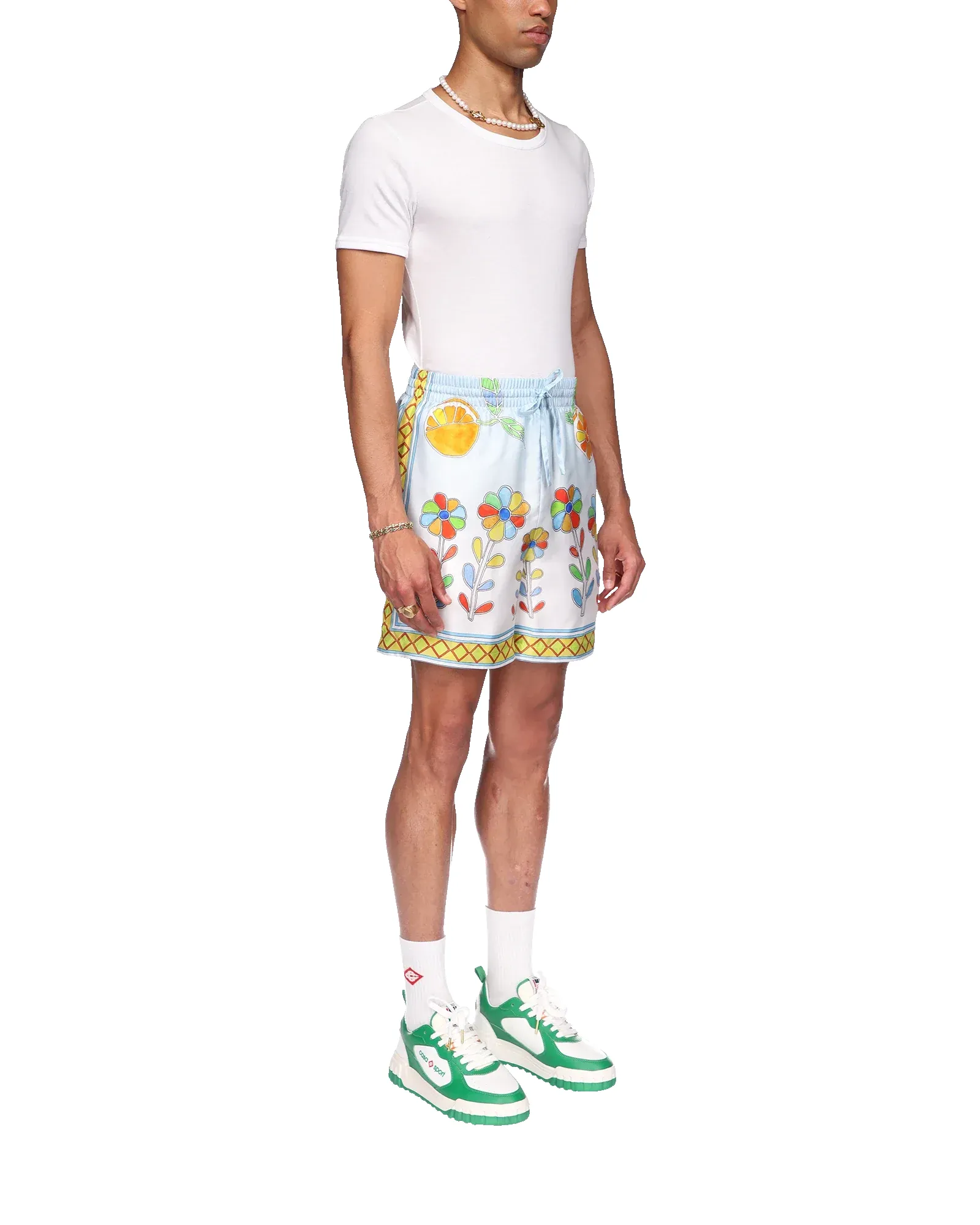 Yoruba Flowers Silk Shorts sold by Casablanca product image thumbnail 5