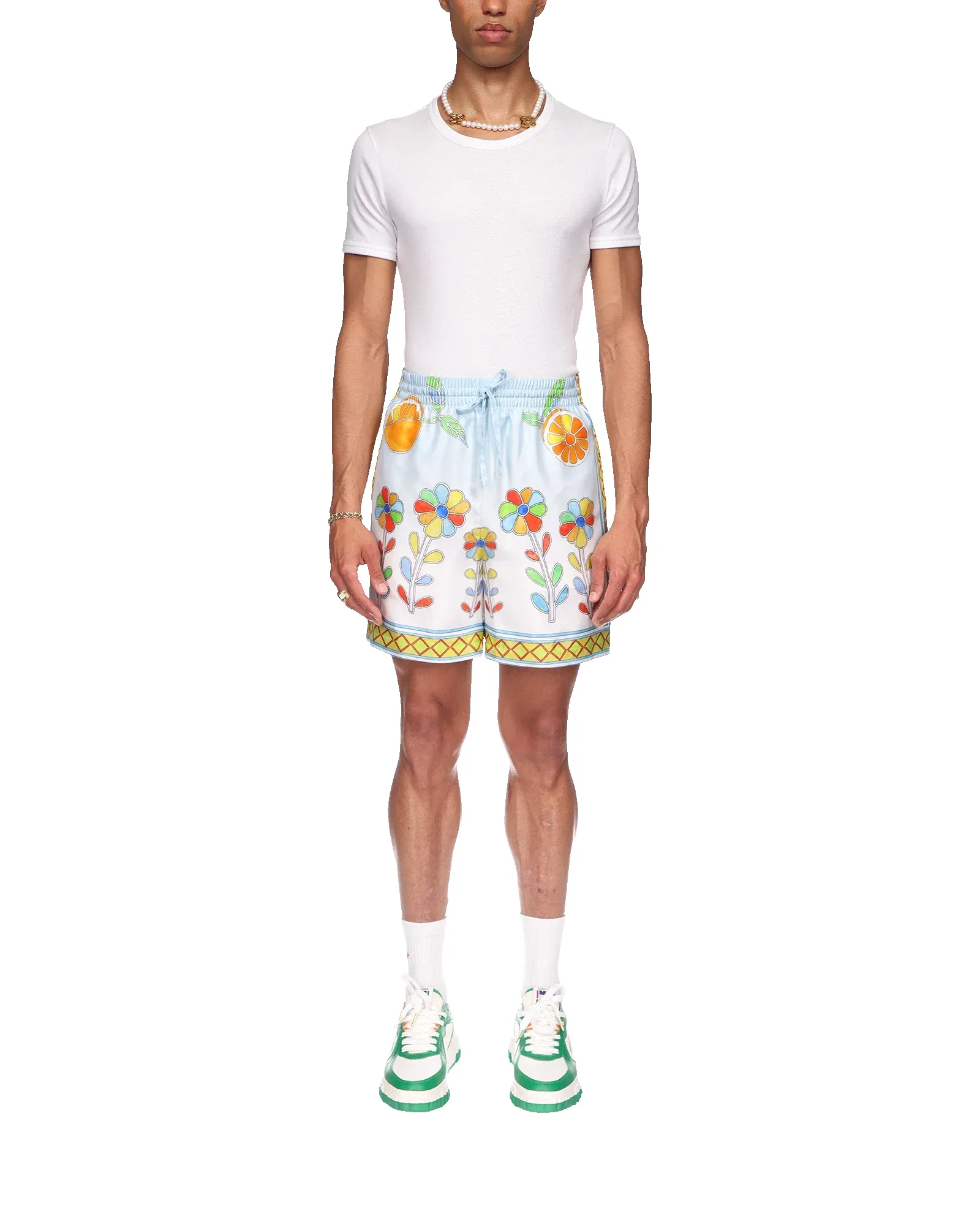 Yoruba Flowers Silk Shorts sold by Casablanca product image thumbnail 2