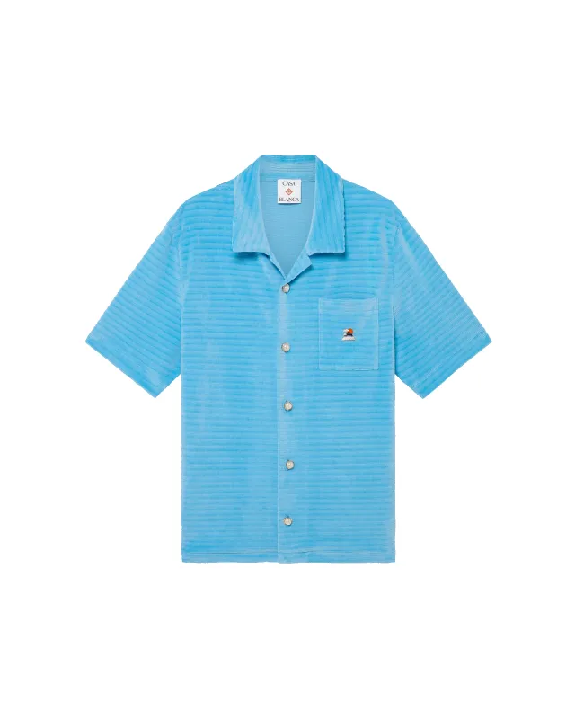 Velour Short Sleeve Stripe Shirt sold by Casablanca