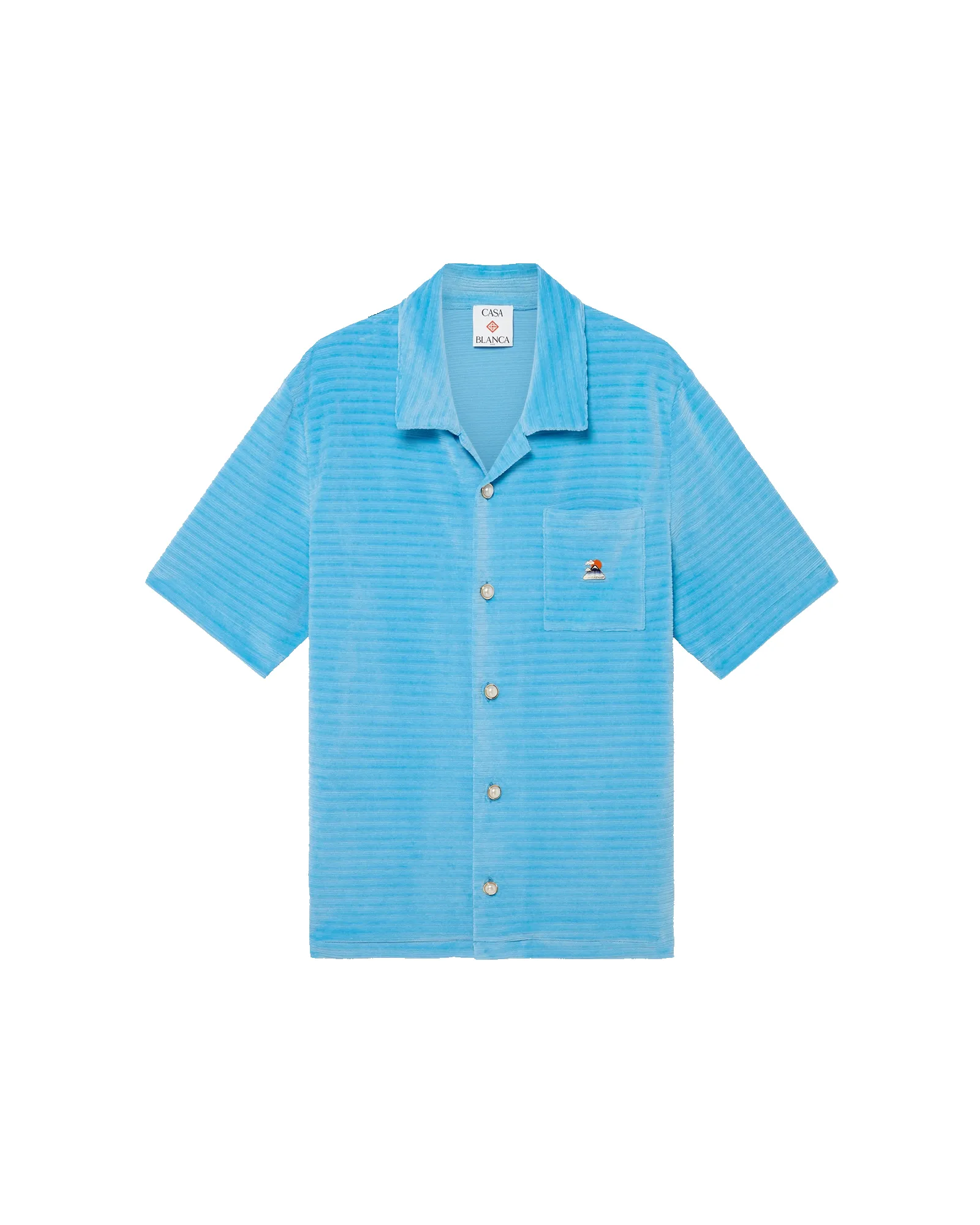 Velour Short Sleeve Stripe Shirt sold by Casablanca