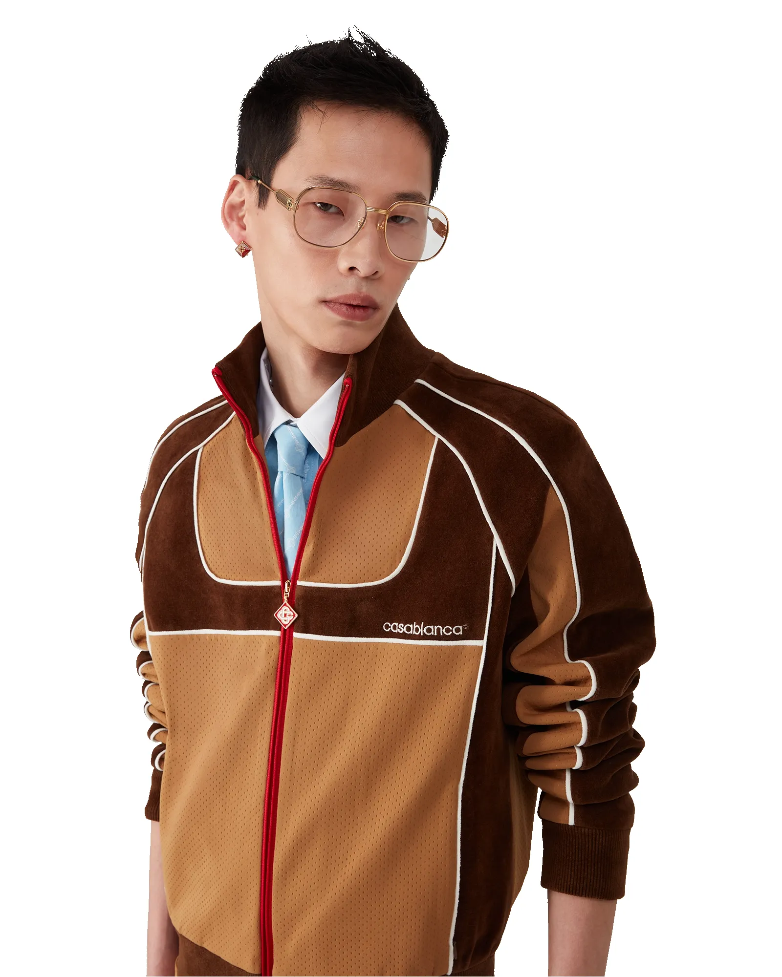 Chenille Panelled Track Jacket sold by Casablanca product image thumbnail 2