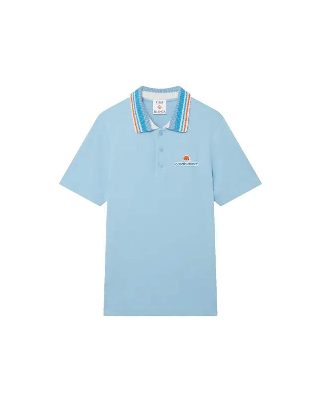 Knit Pique Short Sleeve Polo Shirt made by Casablanca