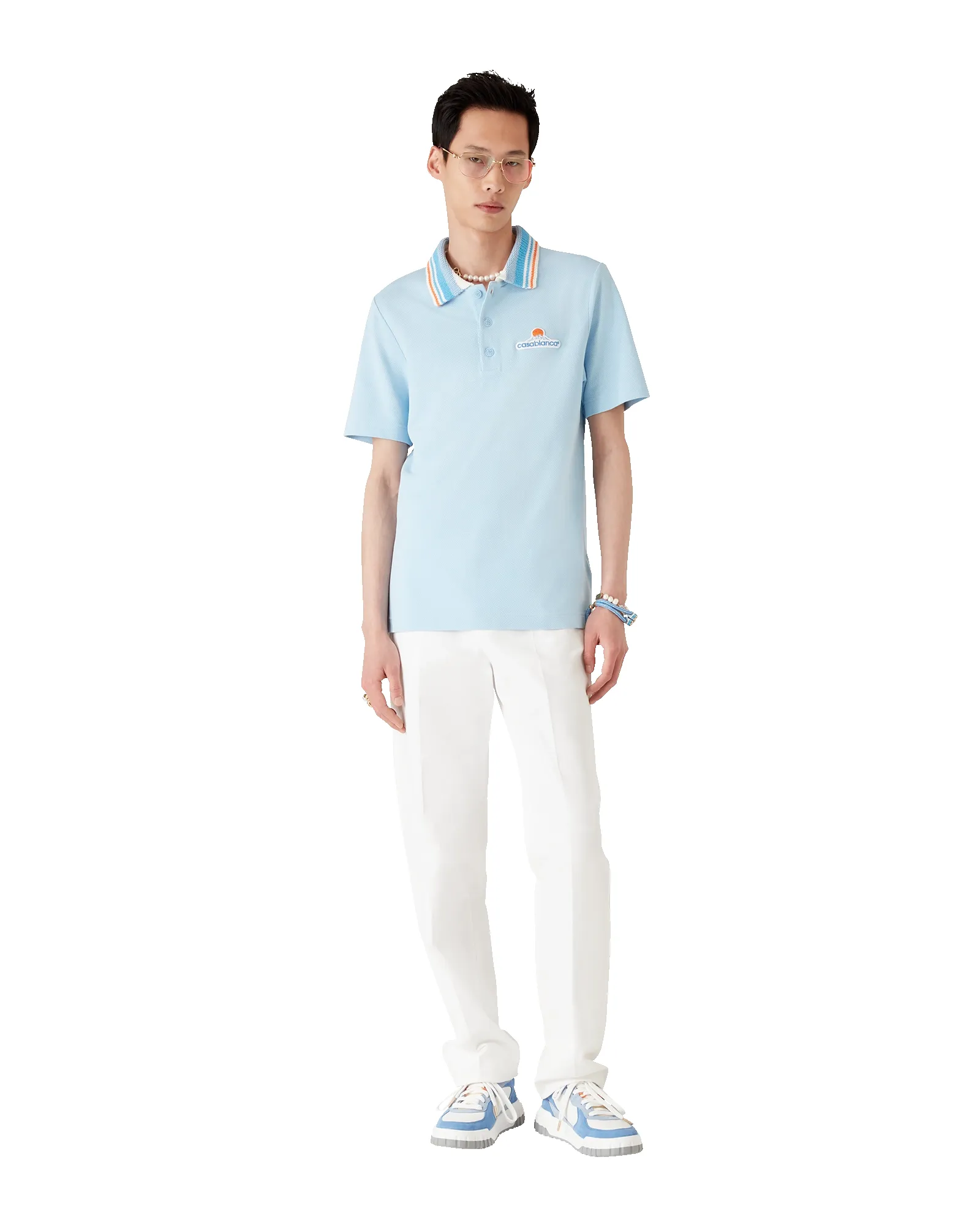 Knit Pique Short Sleeve Polo Shirt sold by Casablanca product image thumbnail 2