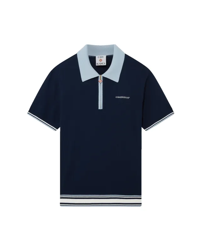 Merino Knit Tennis Polo Shirt sold by Casablanca