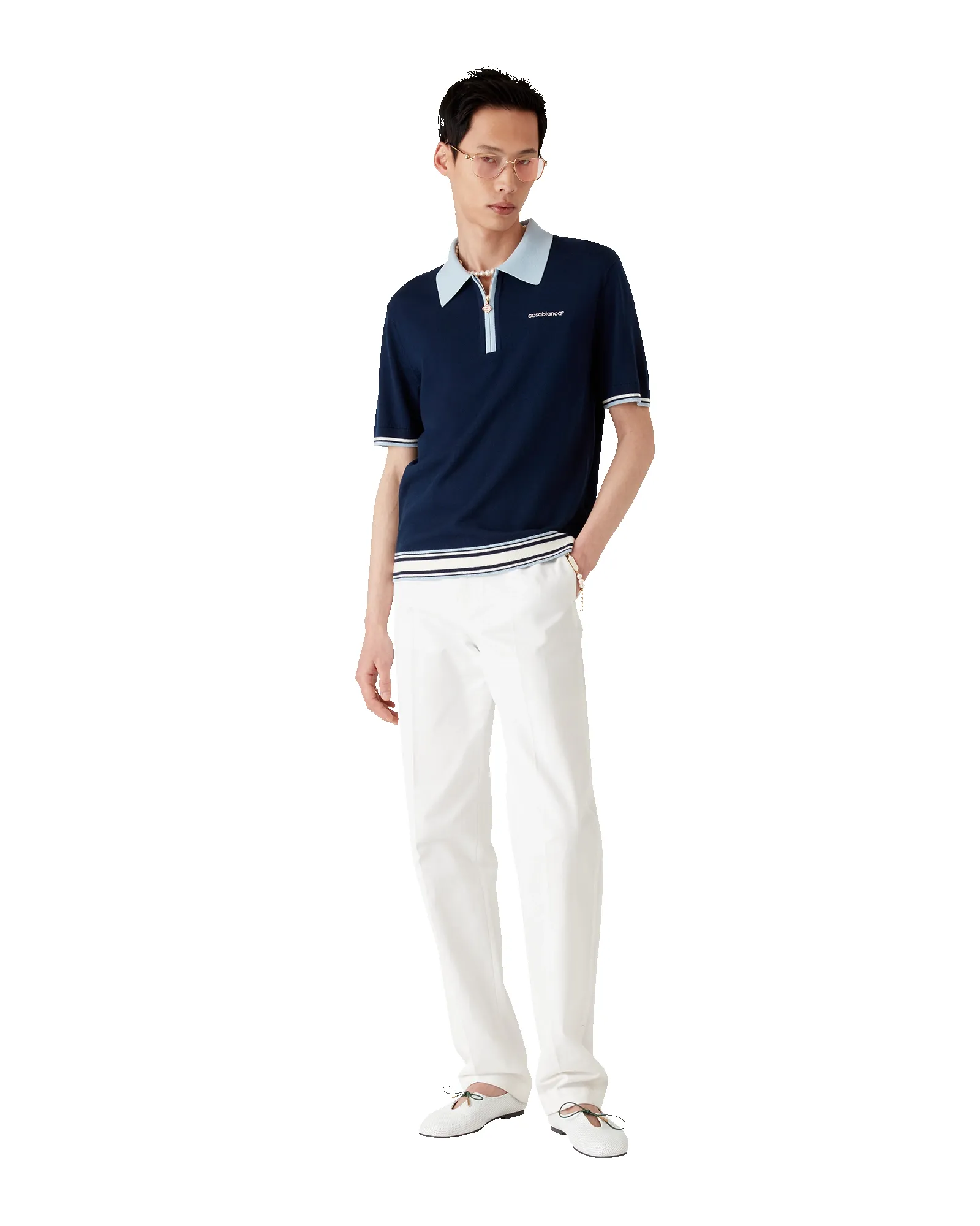 Merino Knit Tennis Polo Shirt sold by Casablanca product image thumbnail 2