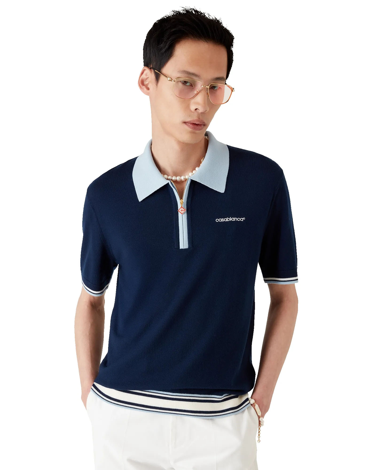 Merino Knit Tennis Polo Shirt sold by Casablanca product image thumbnail 4