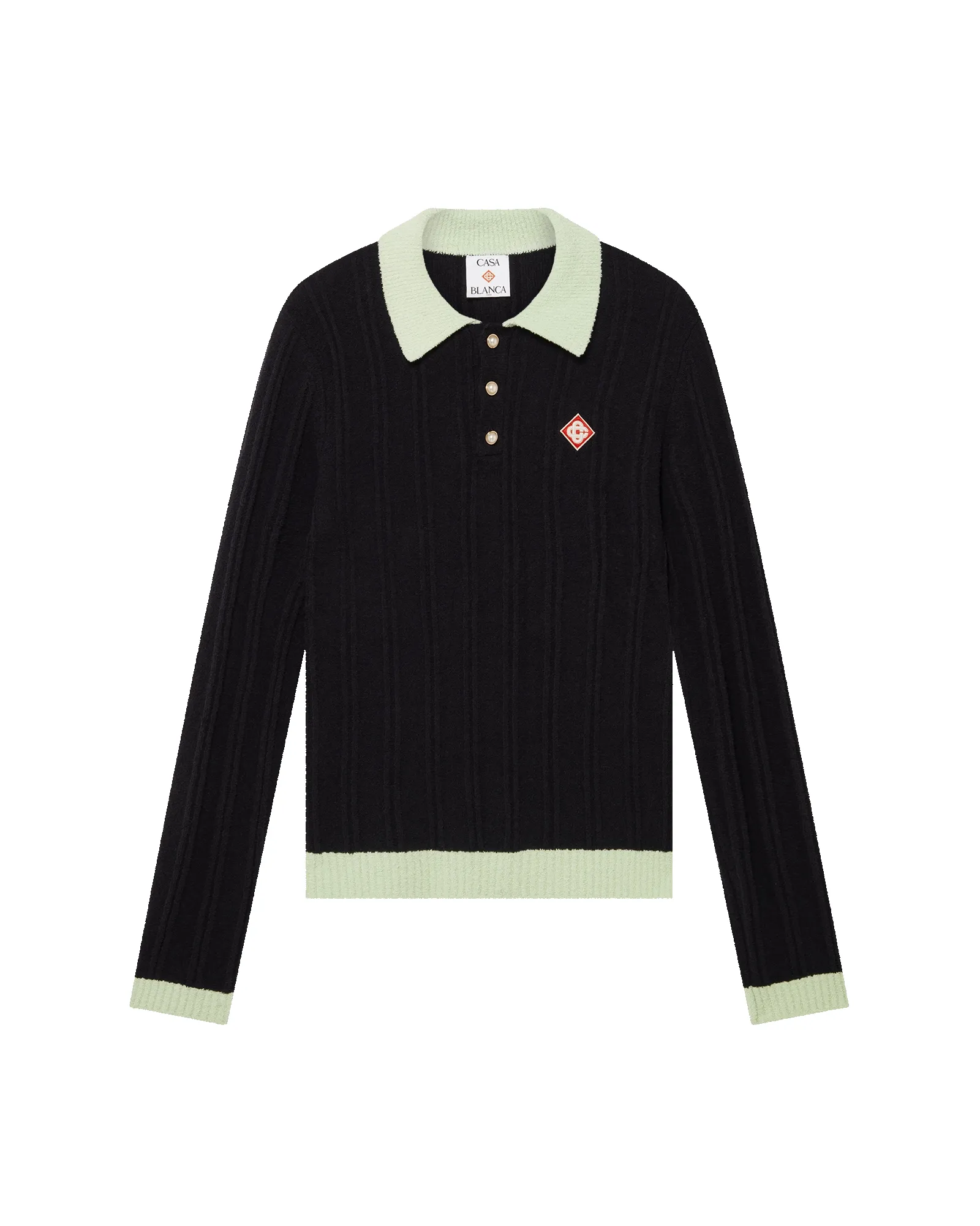 Boucle Long Sleeve Polo Shirt sold by Casablanca