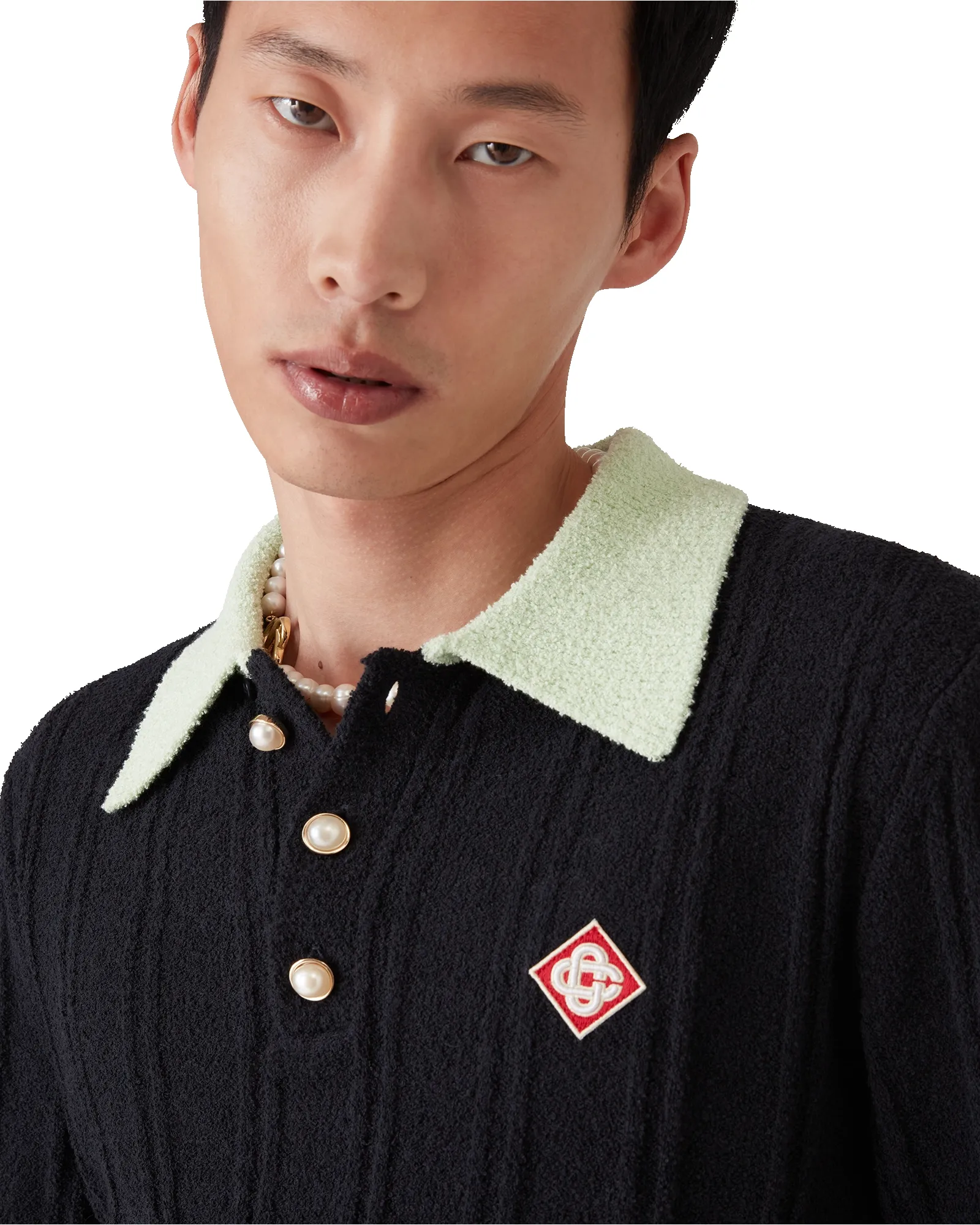 Boucle Long Sleeve Polo Shirt sold by Casablanca product image thumbnail 5