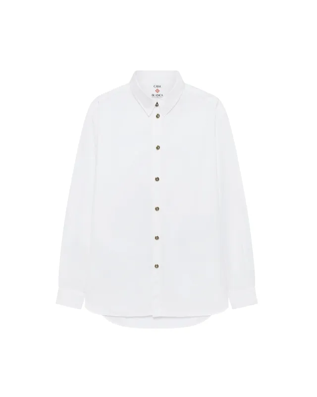 White Cotton Long Sleeve Shirt sold by Casablanca