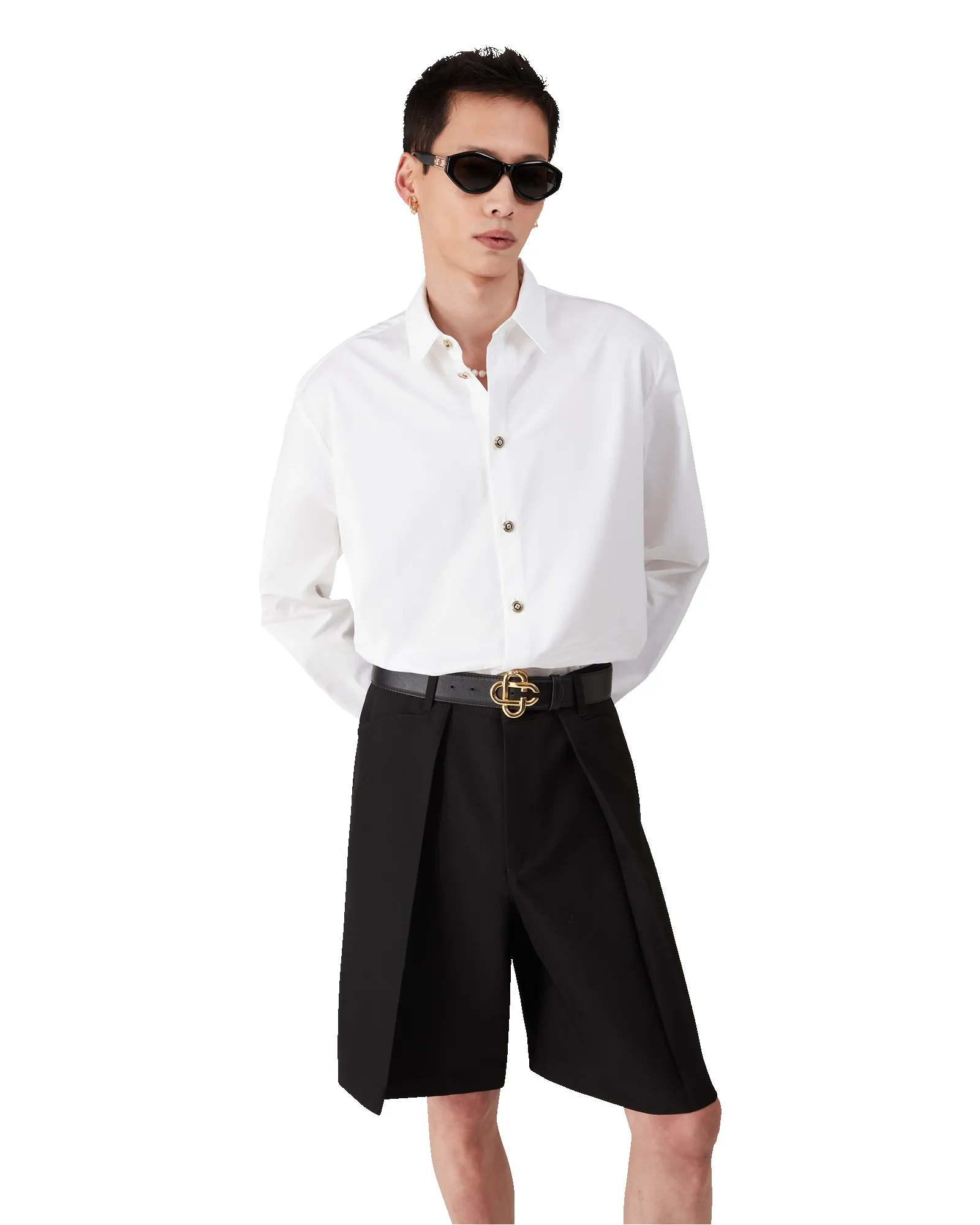 White Cotton Long Sleeve Shirt sold by Casablanca product image thumbnail 3