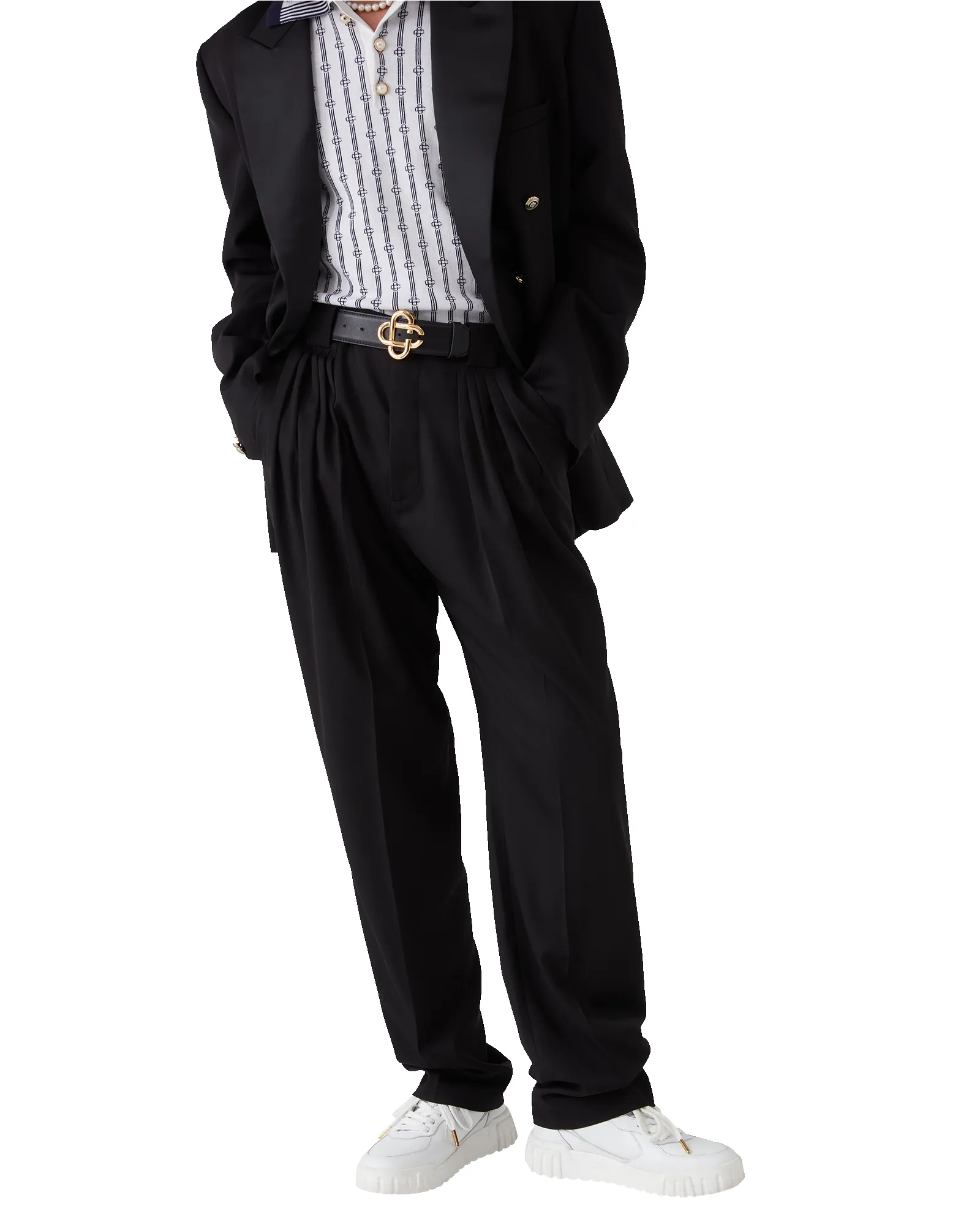 Wool Five Pleat Tailored Trousers sold by Casablanca product image thumbnail 4
