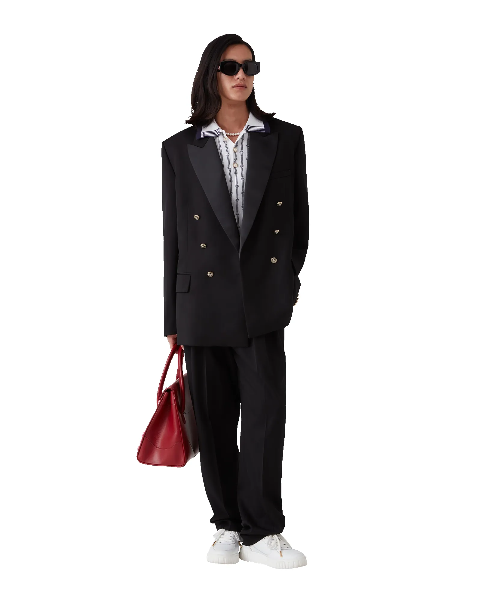 Wool Five Pleat Tailored Trousers sold by Casablanca product image thumbnail 2