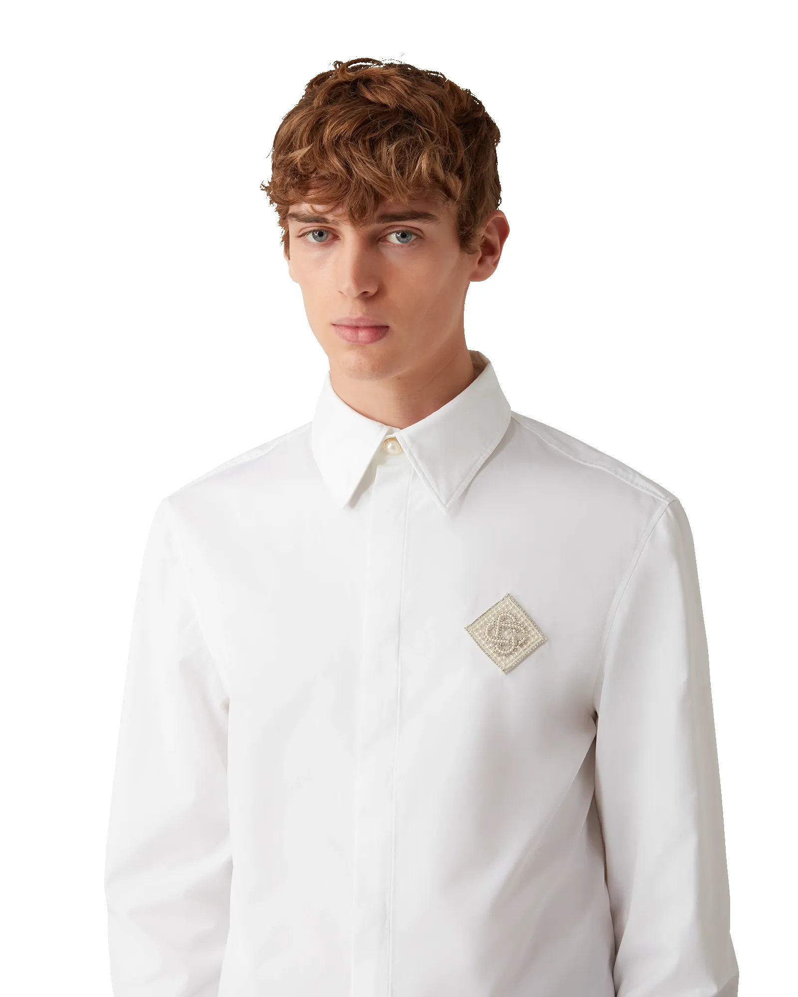 Pearl Diamond Long Sleeve Patch Cotton Shirt sold by Casablanca product image thumbnail 5