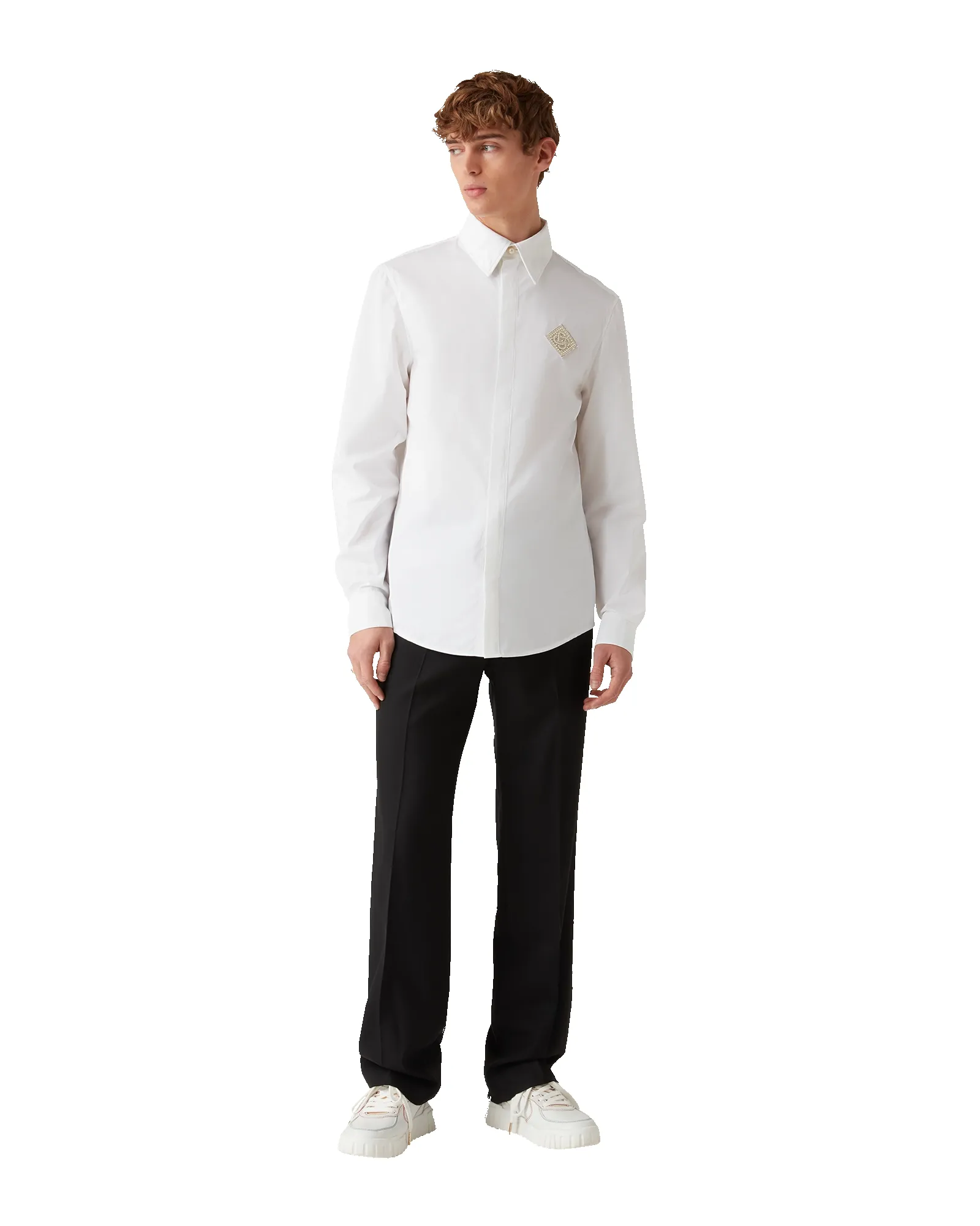 Pearl Diamond Long Sleeve Patch Cotton Shirt sold by Casablanca product image thumbnail 2
