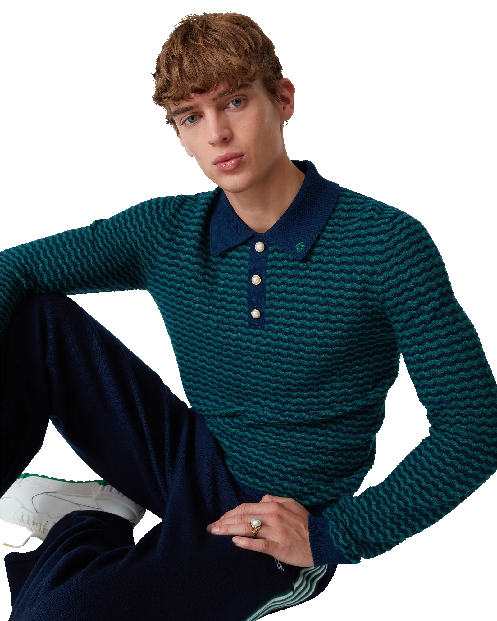 Mini Wave Polo Shirt sold by Casablanca product image thumbnail 5