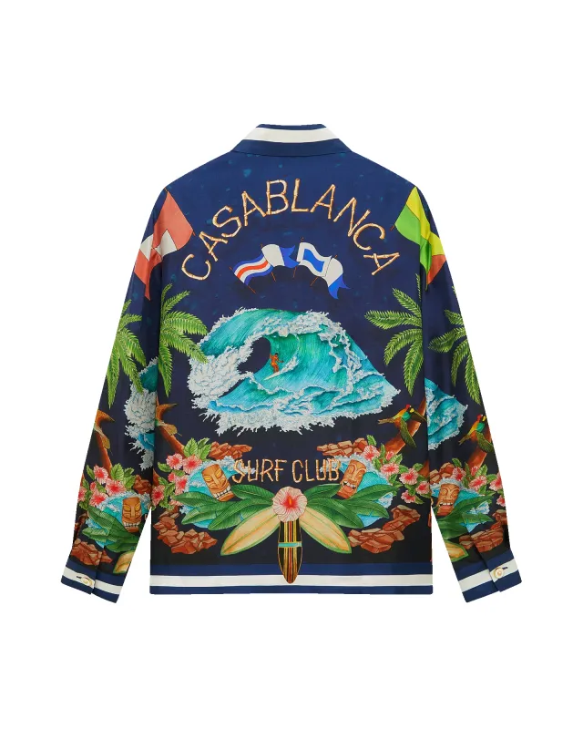 Casablanca Surf Club Long-Sleeve Silk Shirt sold by Casablanca