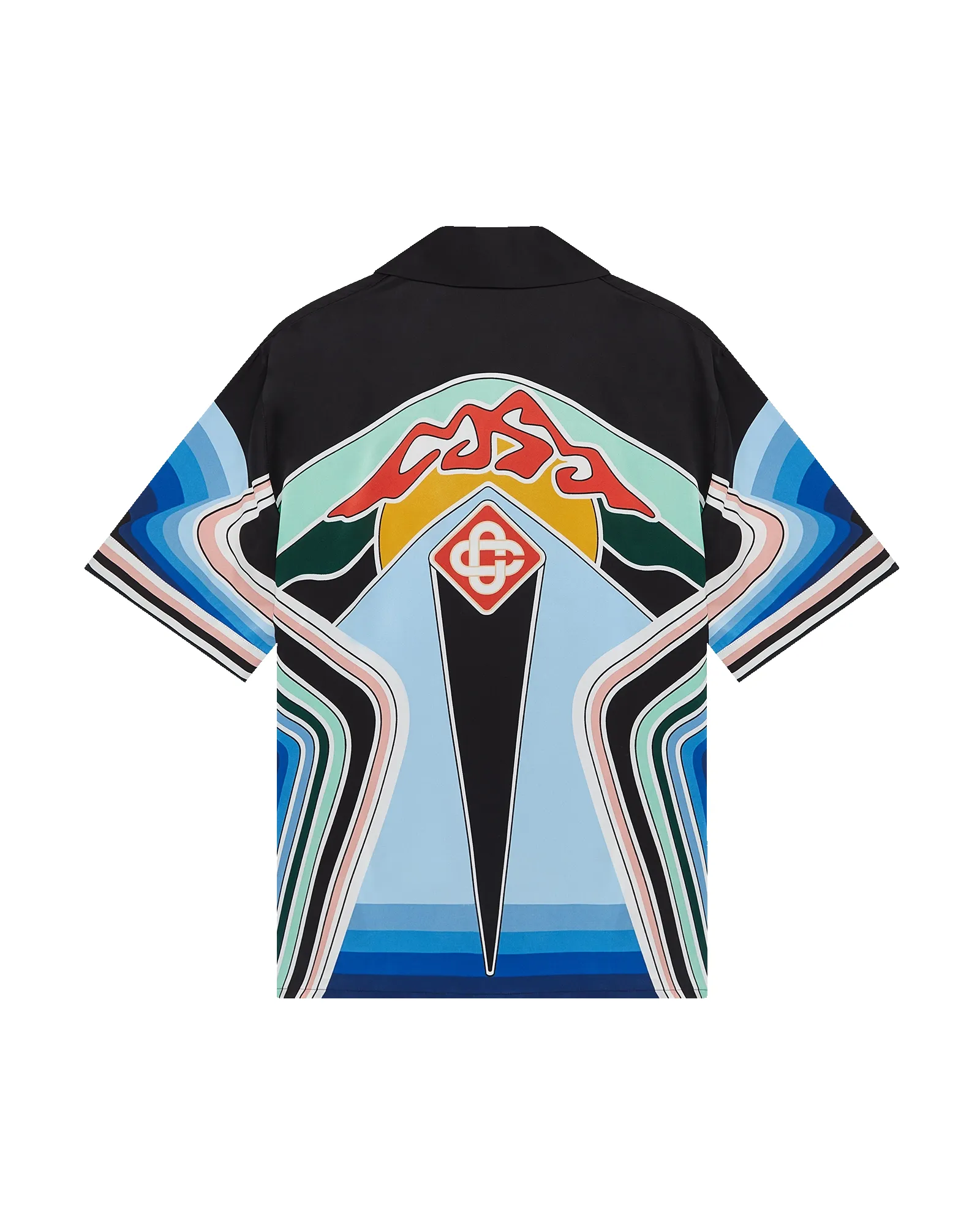 Graphic Mountain Short Sleeve Silk Shirt sold by Casablanca