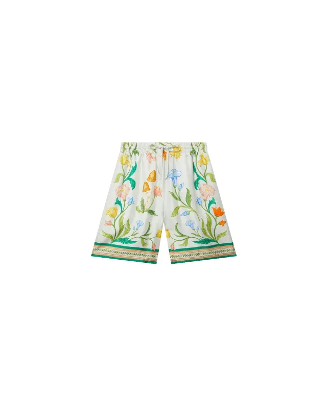 L'Arche Fleurie Silk Shorts sold by Casablanca