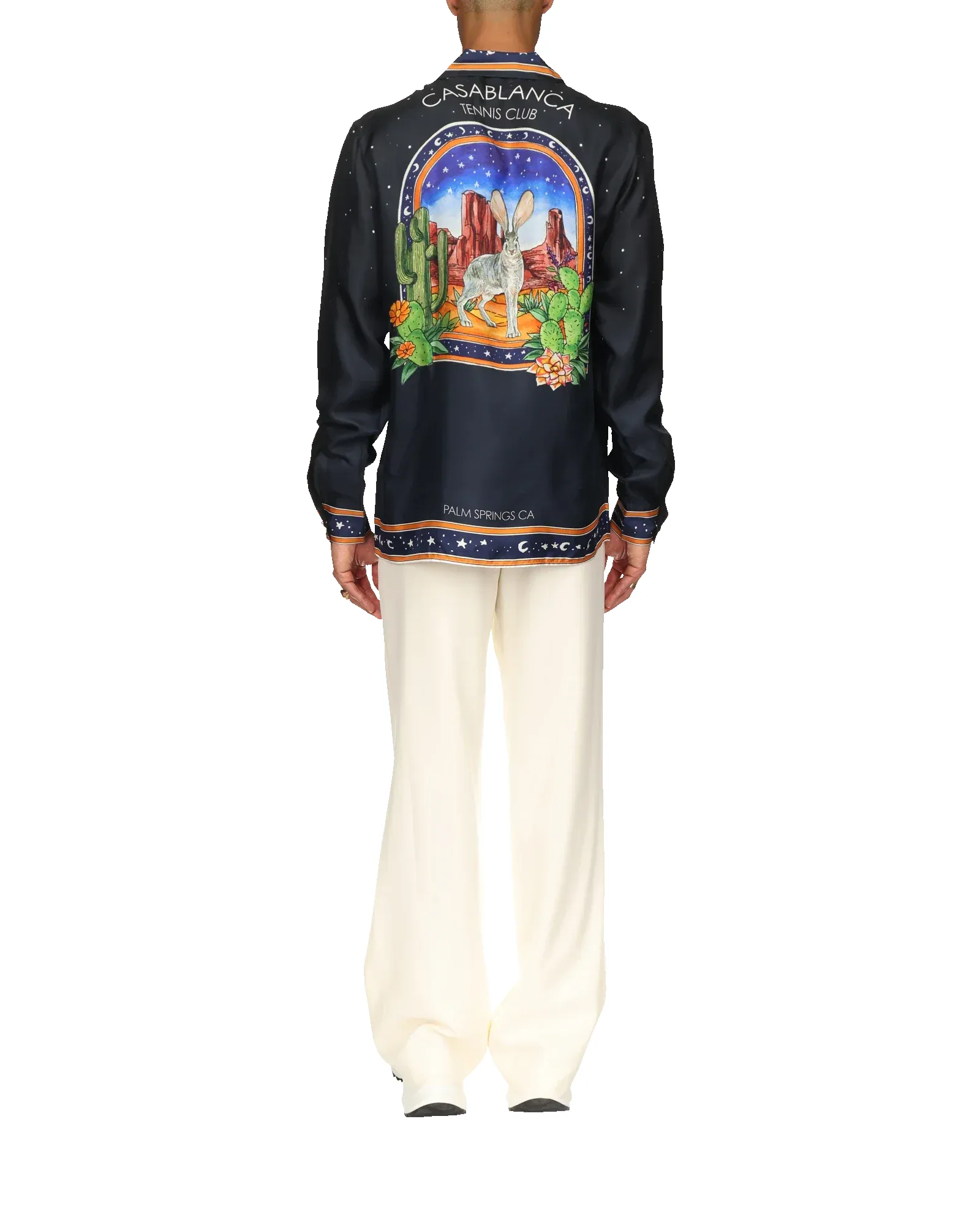 L'Arche Du Desert Nuit Cuban Collar Long Sleeve Silk Shirt sold by Casablanca product image thumbnail 2