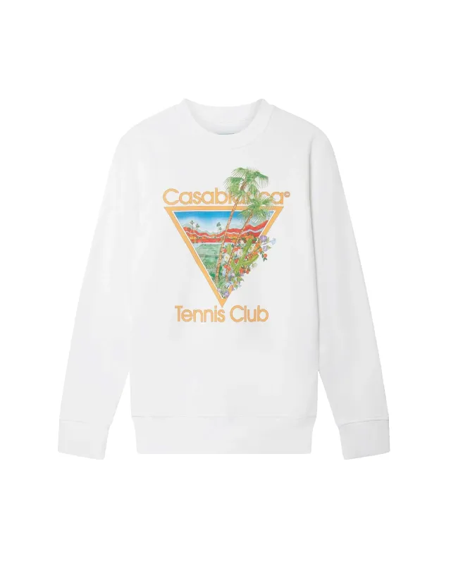 White Tennis Club Icon Sweatshirt sold by Casablanca