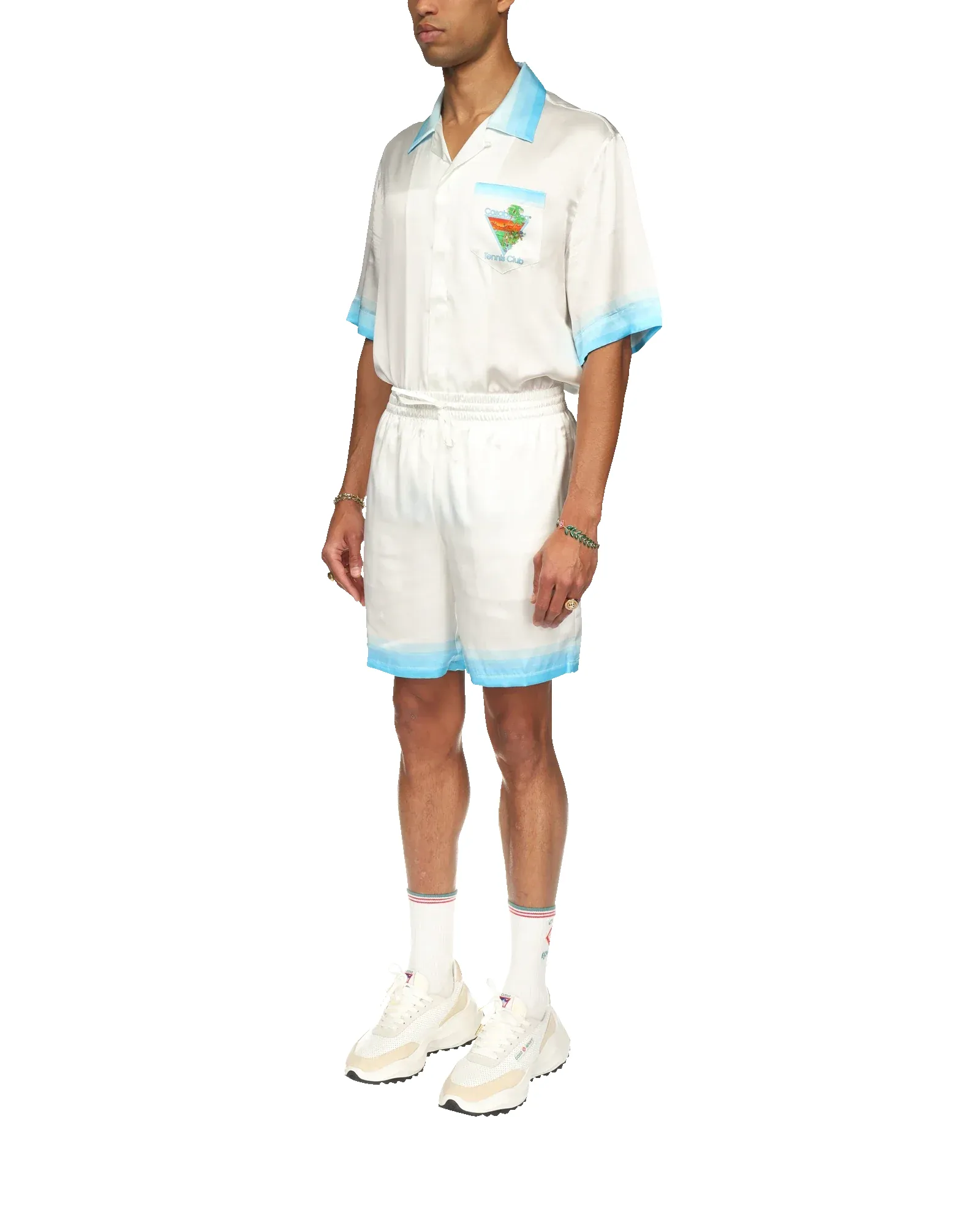 Palm Springs Icon Blue Silk Shorts sold by Casablanca product image thumbnail 3