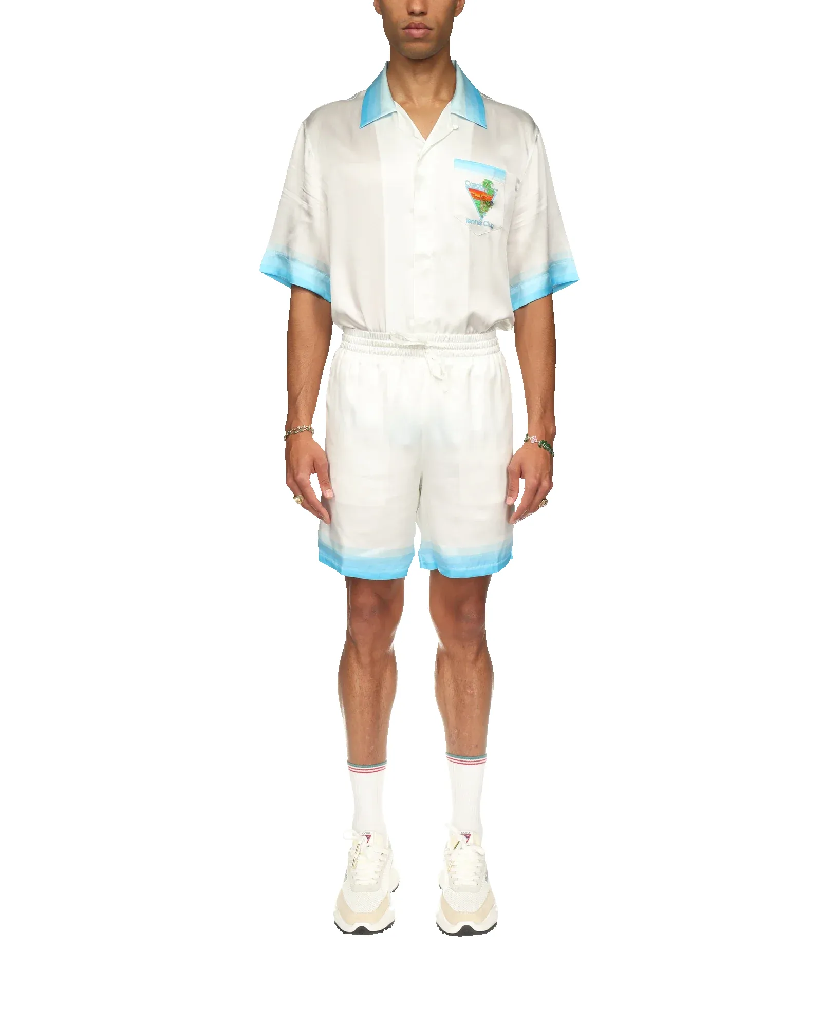 Palm Springs Icon Blue Silk Shorts sold by Casablanca product image thumbnail 2
