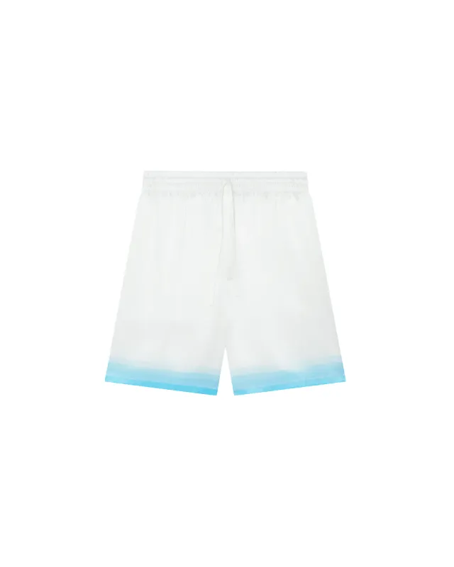 Palm Springs Icon Blue Silk Shorts sold by Casablanca