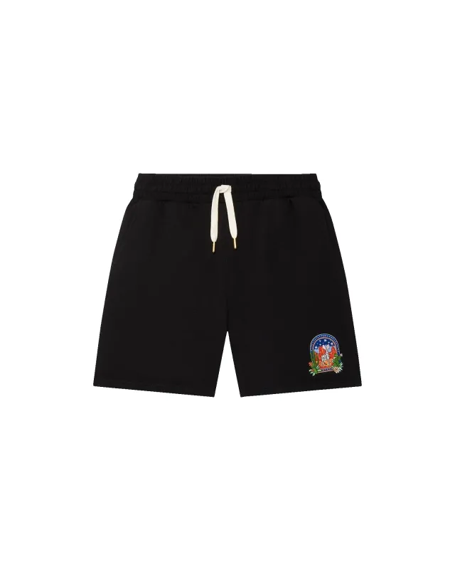 Black L'Arche Du Desert Nuit Sweatshort sold by Casablanca