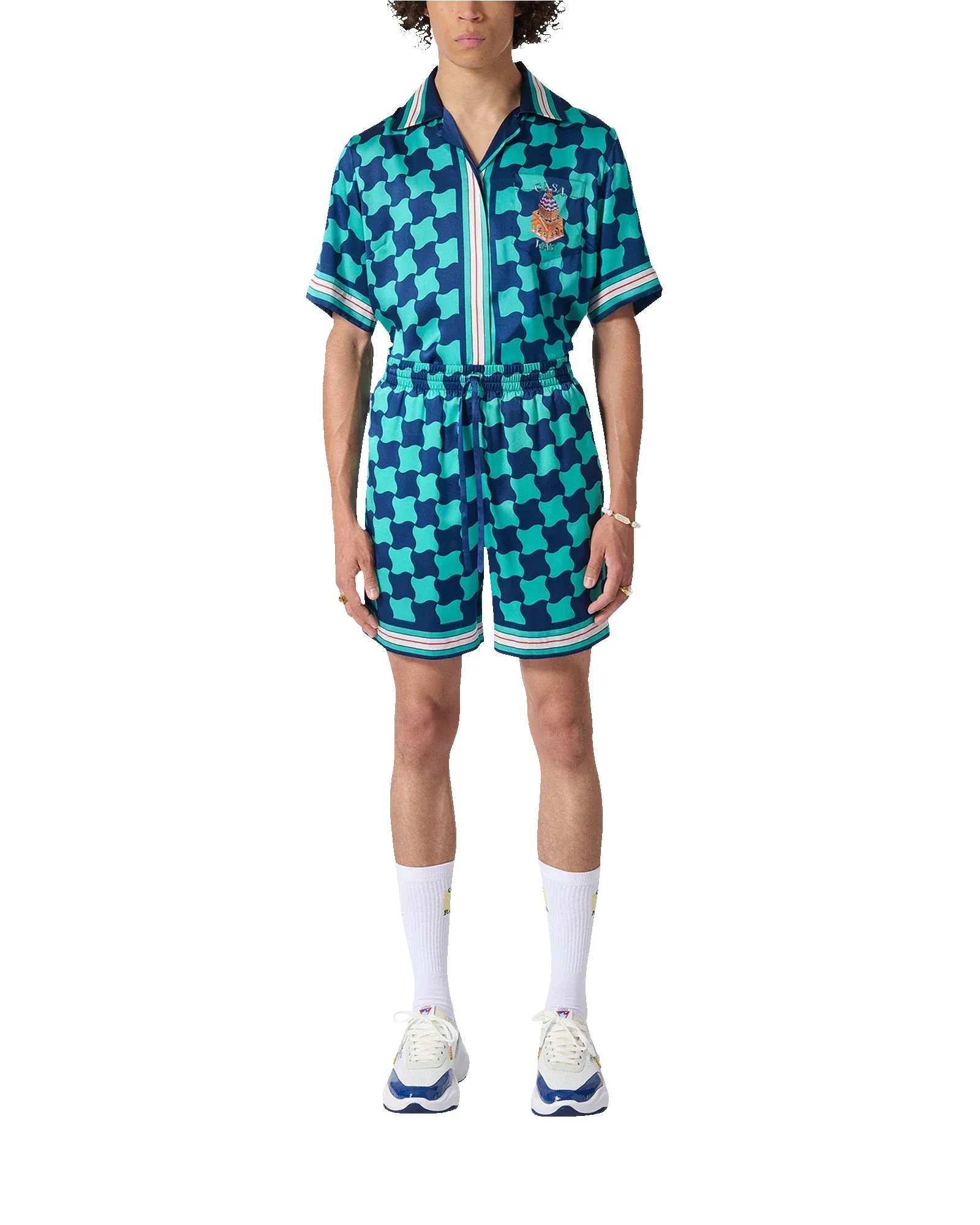 Pool Tile Silk Shorts sold by Casablanca product image thumbnail 3