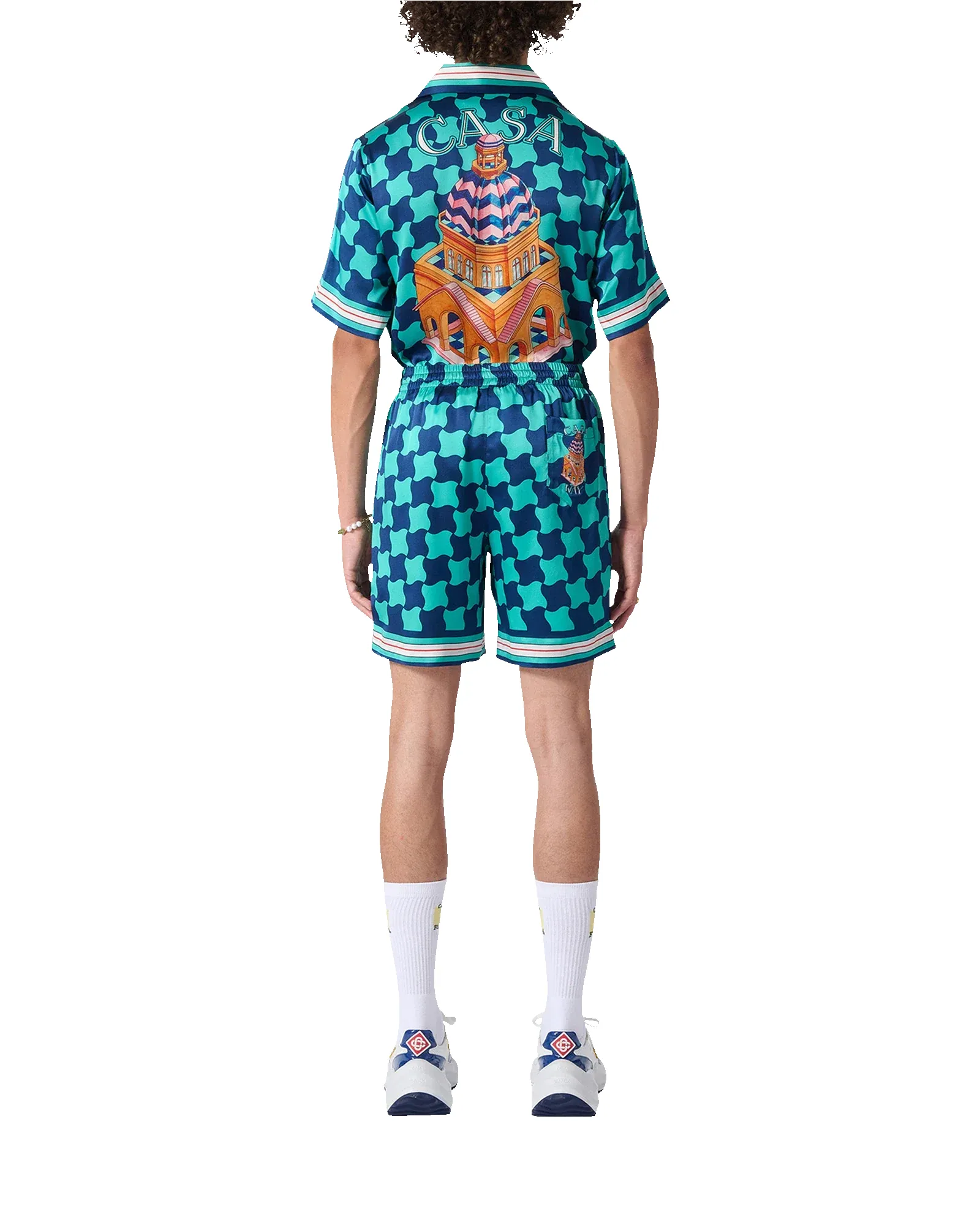 Pool Tile Silk Shorts sold by Casablanca product image thumbnail 4