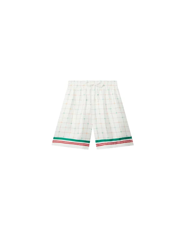 Tennis Club Check Silk Shorts sold by Casablanca