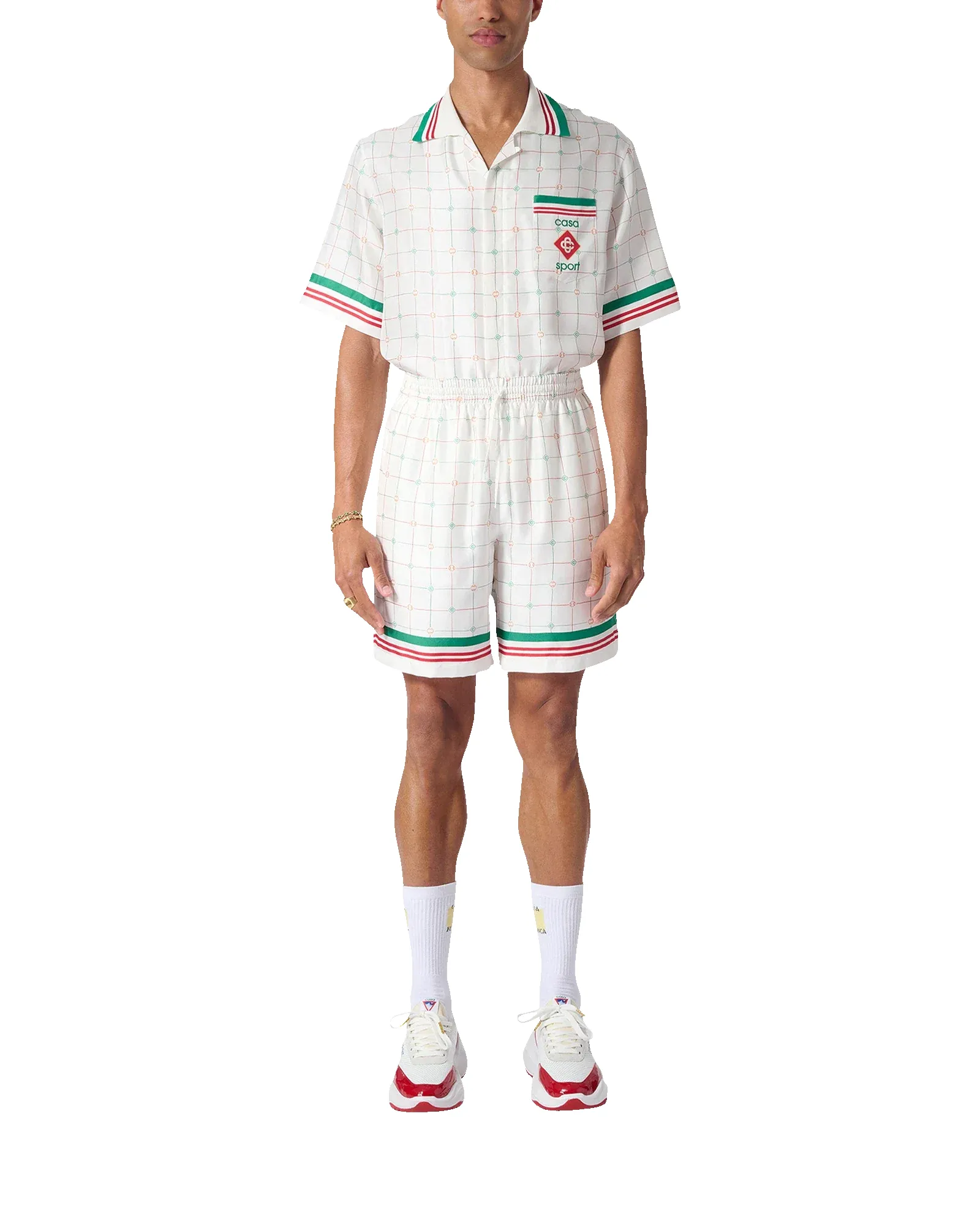 Tennis Club Check Silk Shorts sold by Casablanca product image thumbnail 3