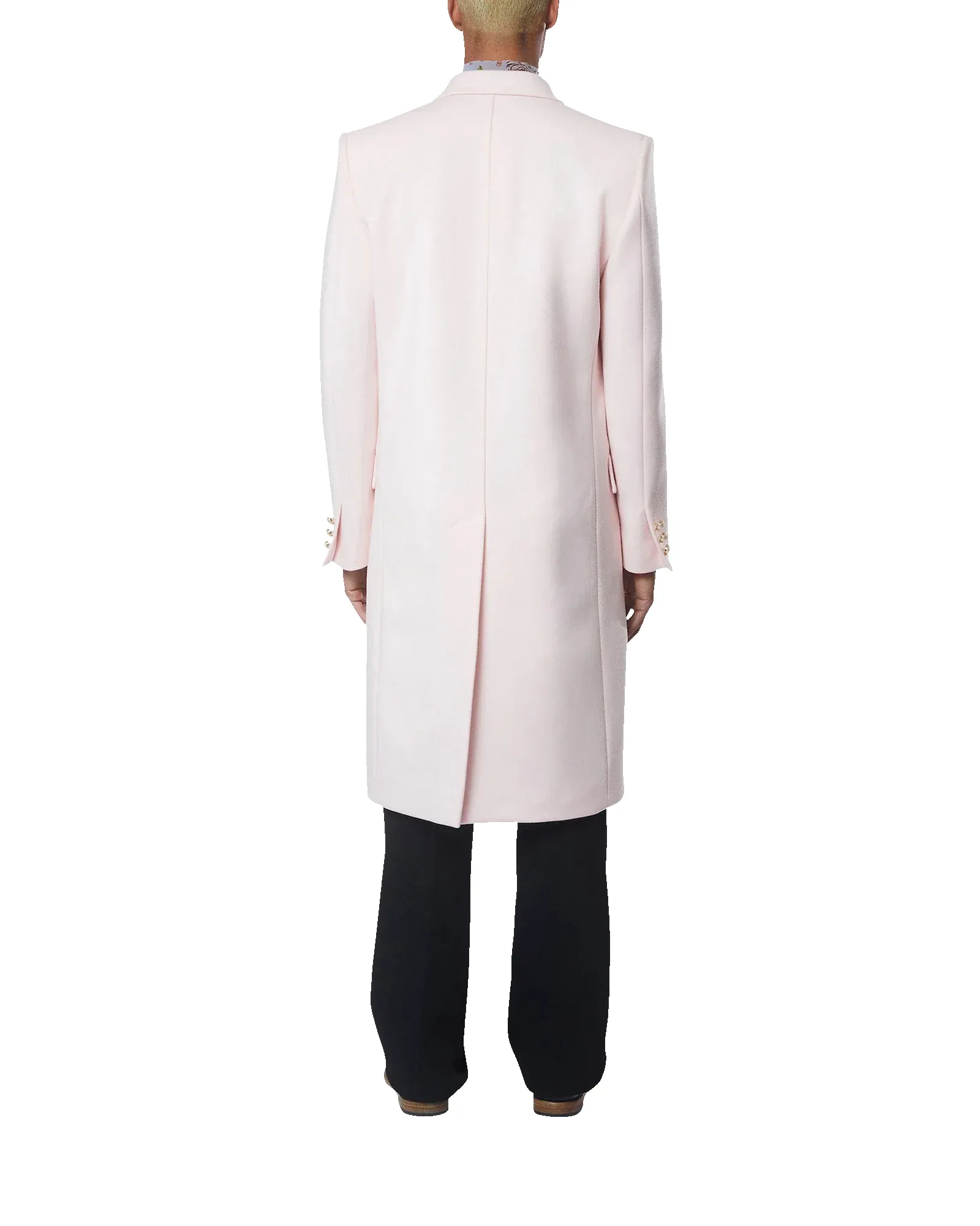 Pink Nativa Wool Double Breasted Overcoat sold by Casablanca product image thumbnail 3